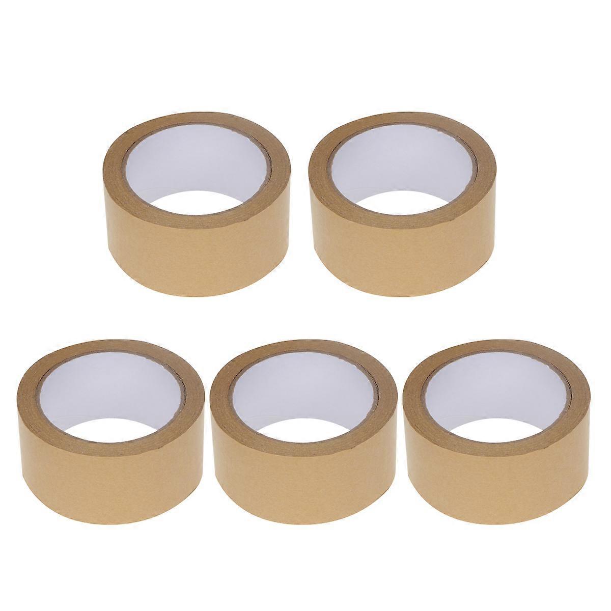 Wrapping Tape for Packages Kraft Paper Tapes Simple Tape for present Packaging 50mm 25m Long Resists Curling 5Pack