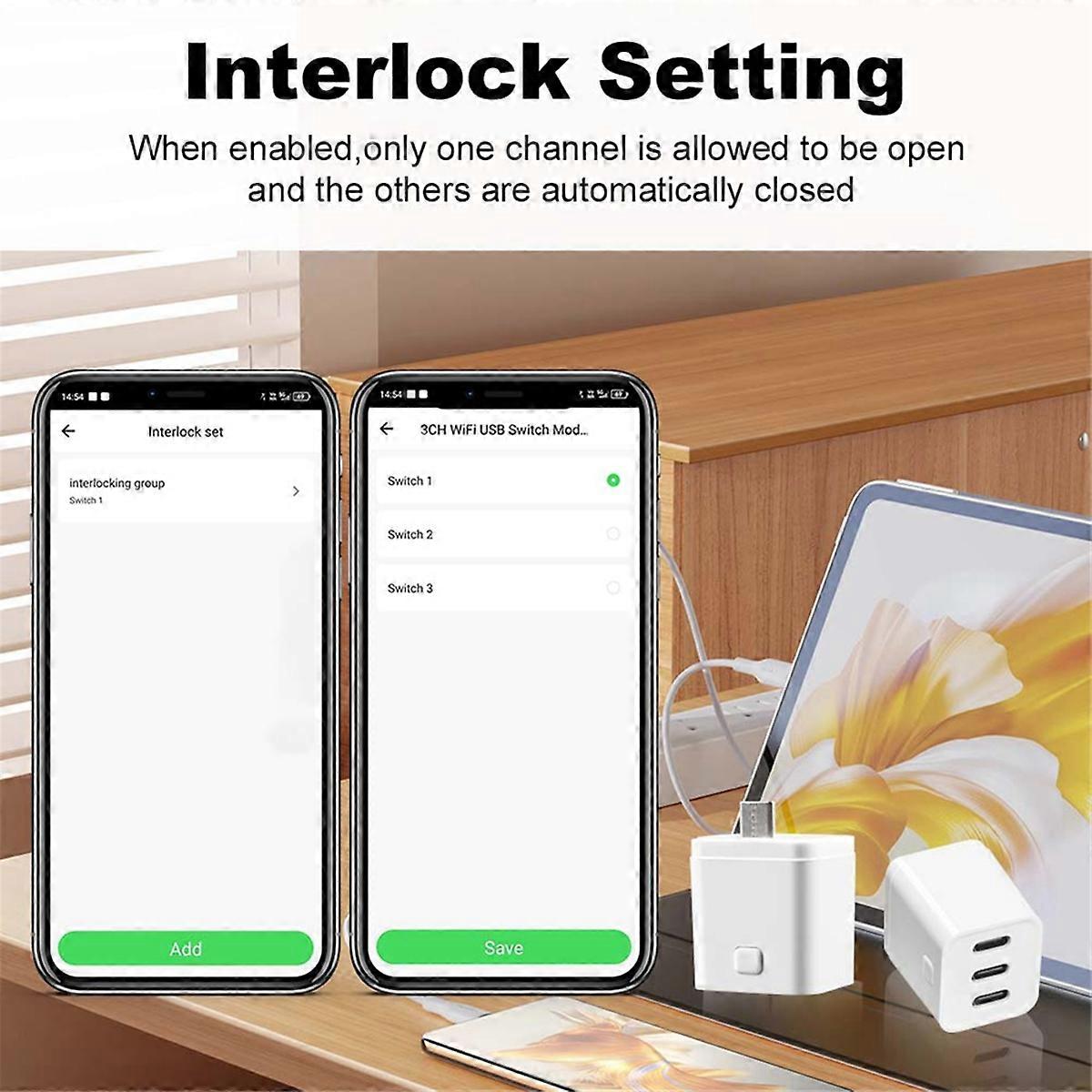 Tuya Wifi Smart Socket 3-gangers Type-C Smart Plugg USB-adapter