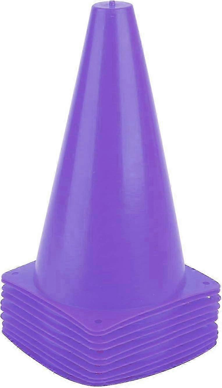 Paquet de 10 cônes de signalisation d’entraînement en plastique de 9 pouces, violet, cônes de sport, cônes de marqueur de terrain d’agilité pour l’entraînement d’exercices de football de basket-ball, en plein air