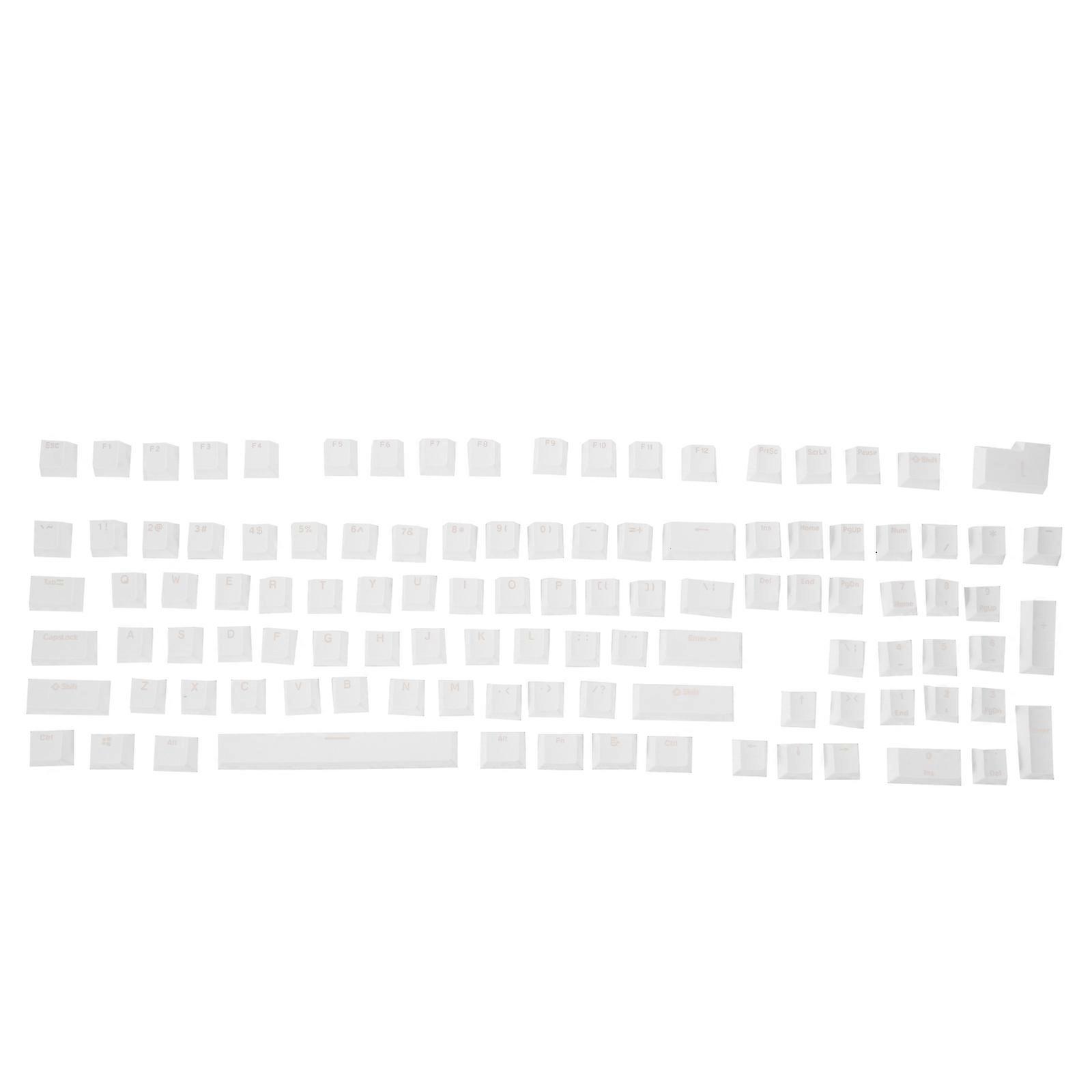 Keycaps for Mechanical Keyboard White Color Character Light Transmission 1 Set