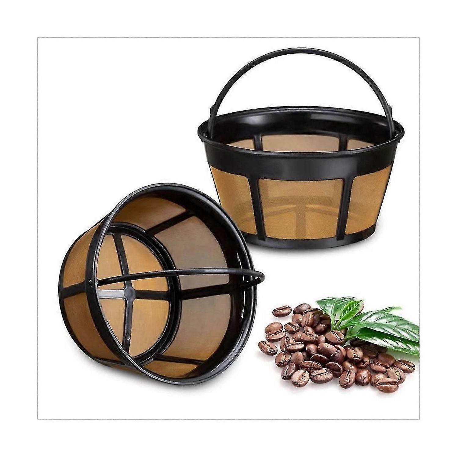 Wiederverwendbarer Kaffeefilter, Korb Kaffeefilter 8-12 Tassen Ersatz-Kaffeefilter mit Edelstahl