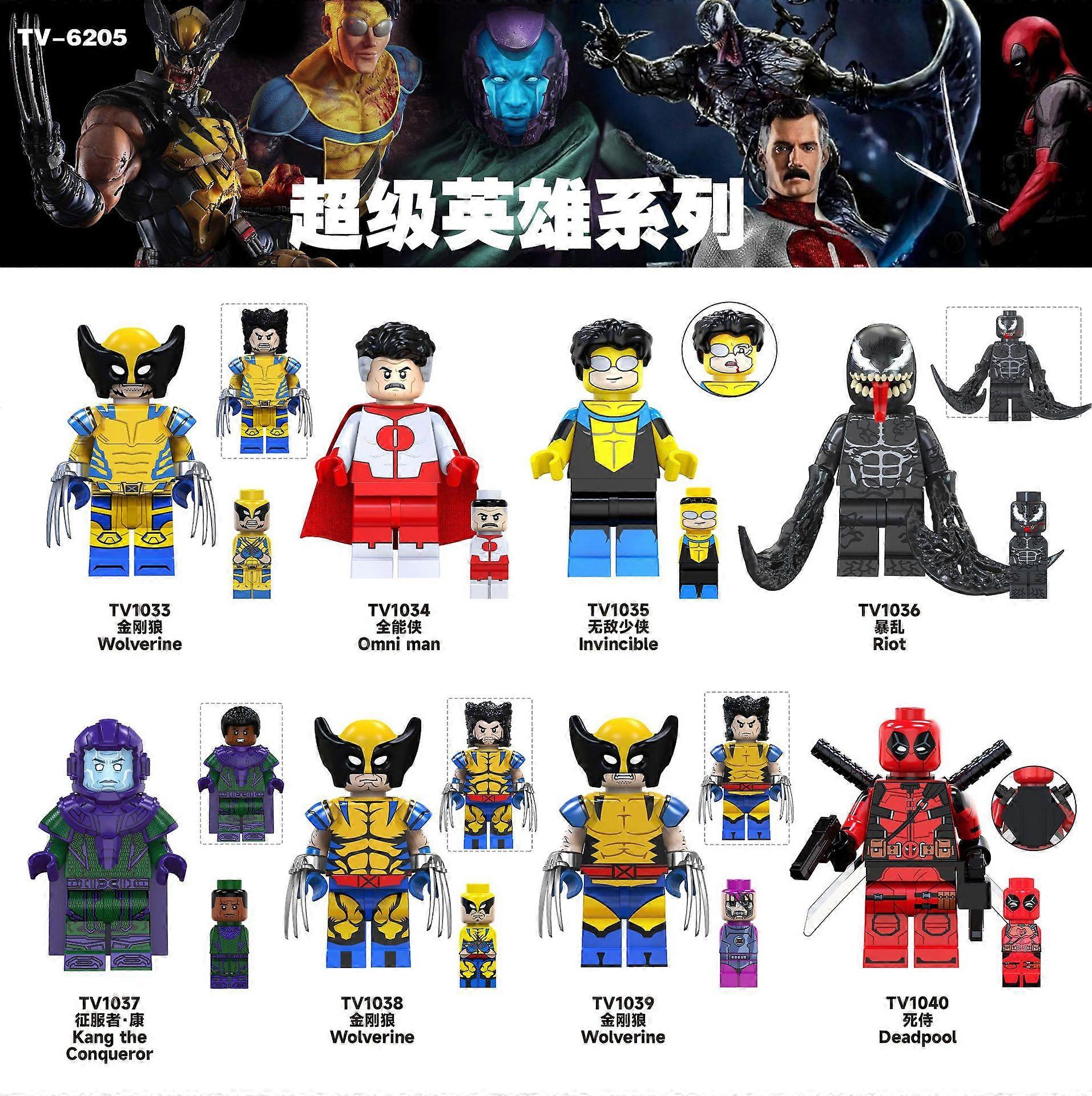 8 pcs/set Marvel Heroes Minifigures Building Blocks Toys