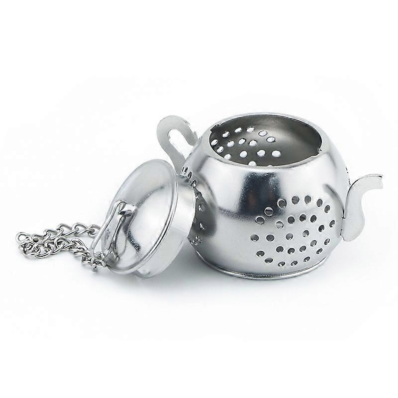 2 Pcs Teapot Shaped Teapot 3*2.5cm, Stainless Steel Filter, Teapot with Chain