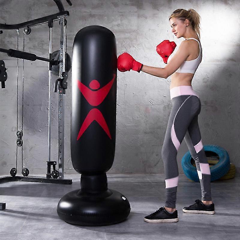 160cm PVC Inflatable Boxing Sandbag Column Tumbler Punching Bag for Adults, Compatible with Certain Brand