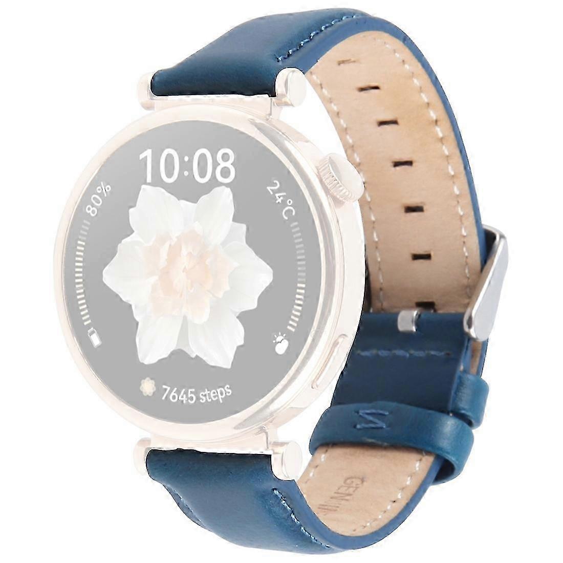 Wrist Strap 14mm Top Layer Cowhide Leather Watch Band for Compatible Brand Lily 2 Active