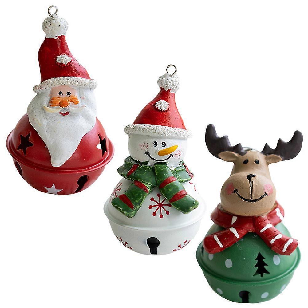 Tree Hanging Ornaments Set Christmas Tree Decorations For Windows 8x5cm Resin And Iron Decorative Hanging Ornaments 3Pcs