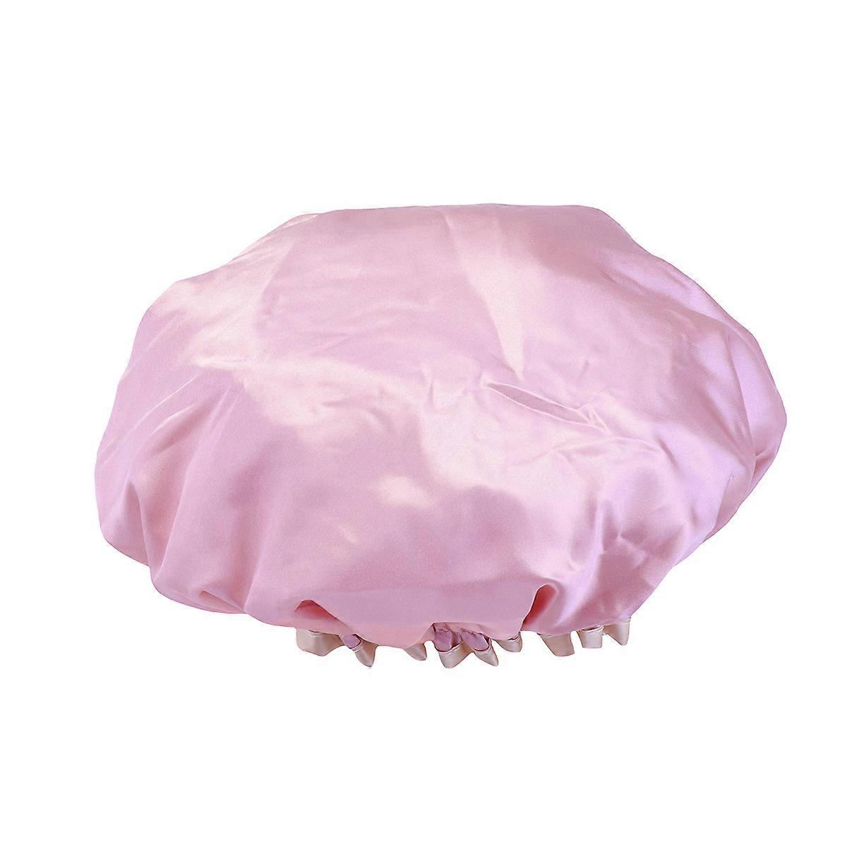 Double Layer Bathing Cap for Hair Styling   Comfortable Salon & Spa Shower Cap for Home Use   Pink