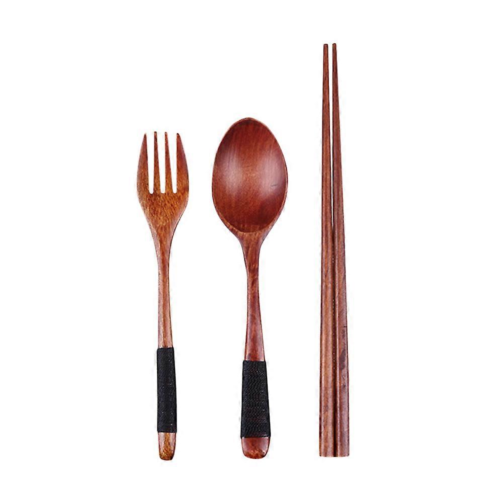 Portable Chopstick Set Wooden For Camping Travel Picnic Office Home 25x4x1cm 5Piece