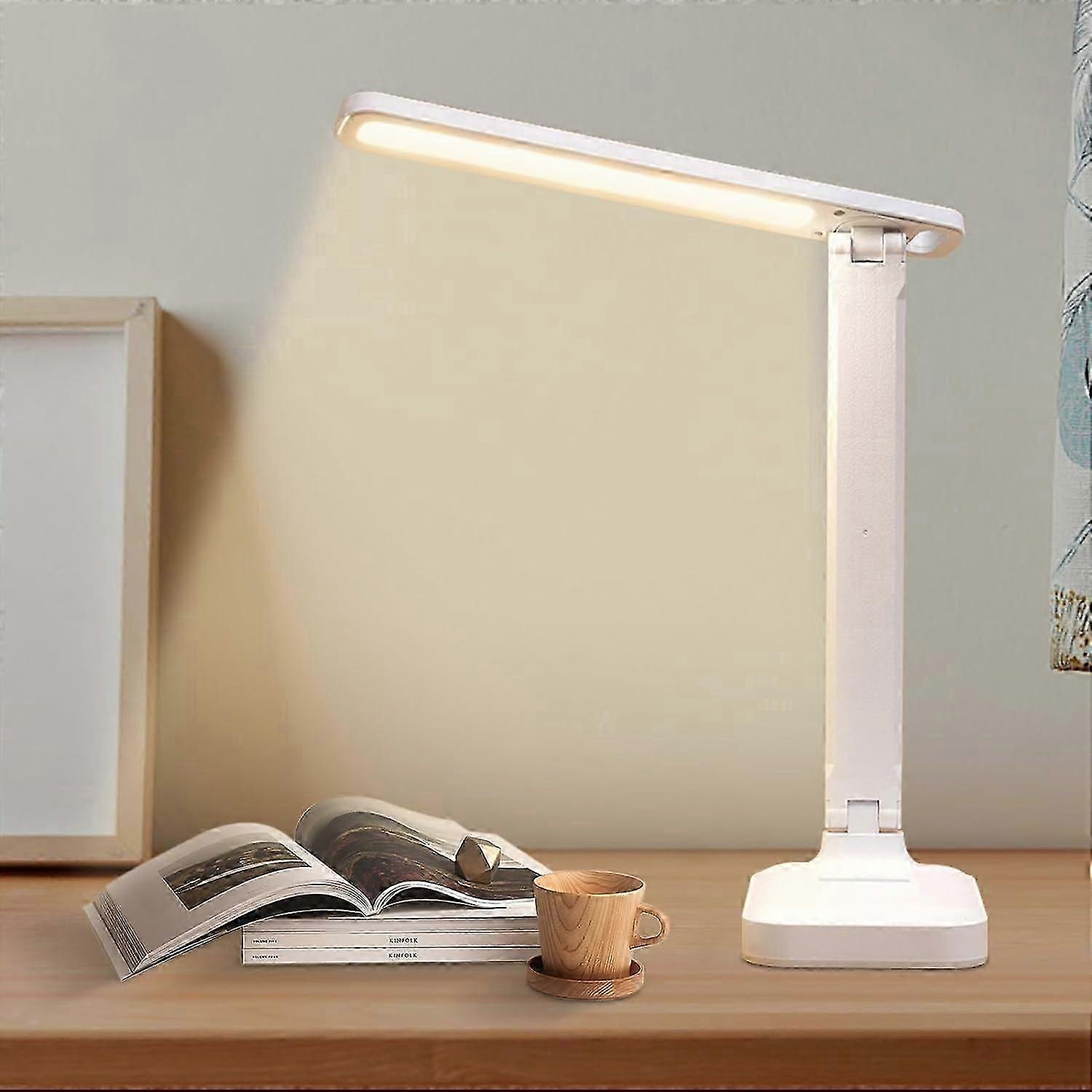 LED Table Lamp,Foldable 3 Color Lighting,USB Charging,Touch Control,Eye Protection