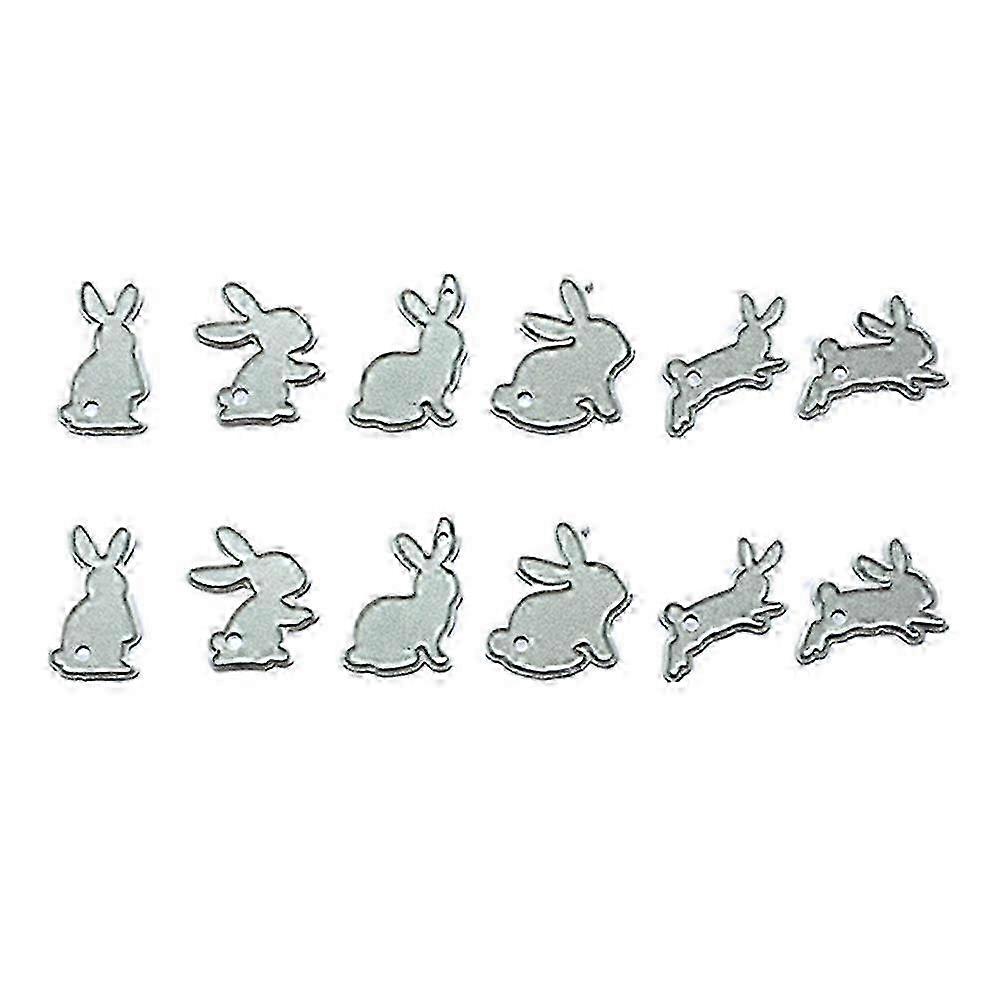 2 Set of 12PCS Carbon Steel Cutting Die Mini Rabbit Cut Stencils Easter Paper Moulds