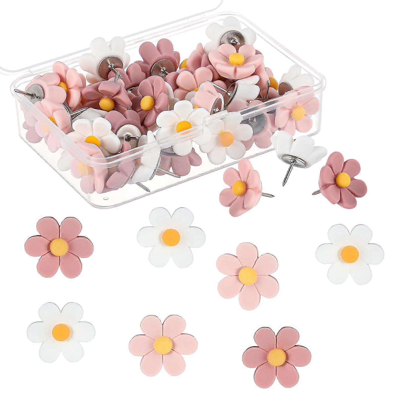 Cute push pins, bulletin board decorations, flower thumbtacks for corkboards