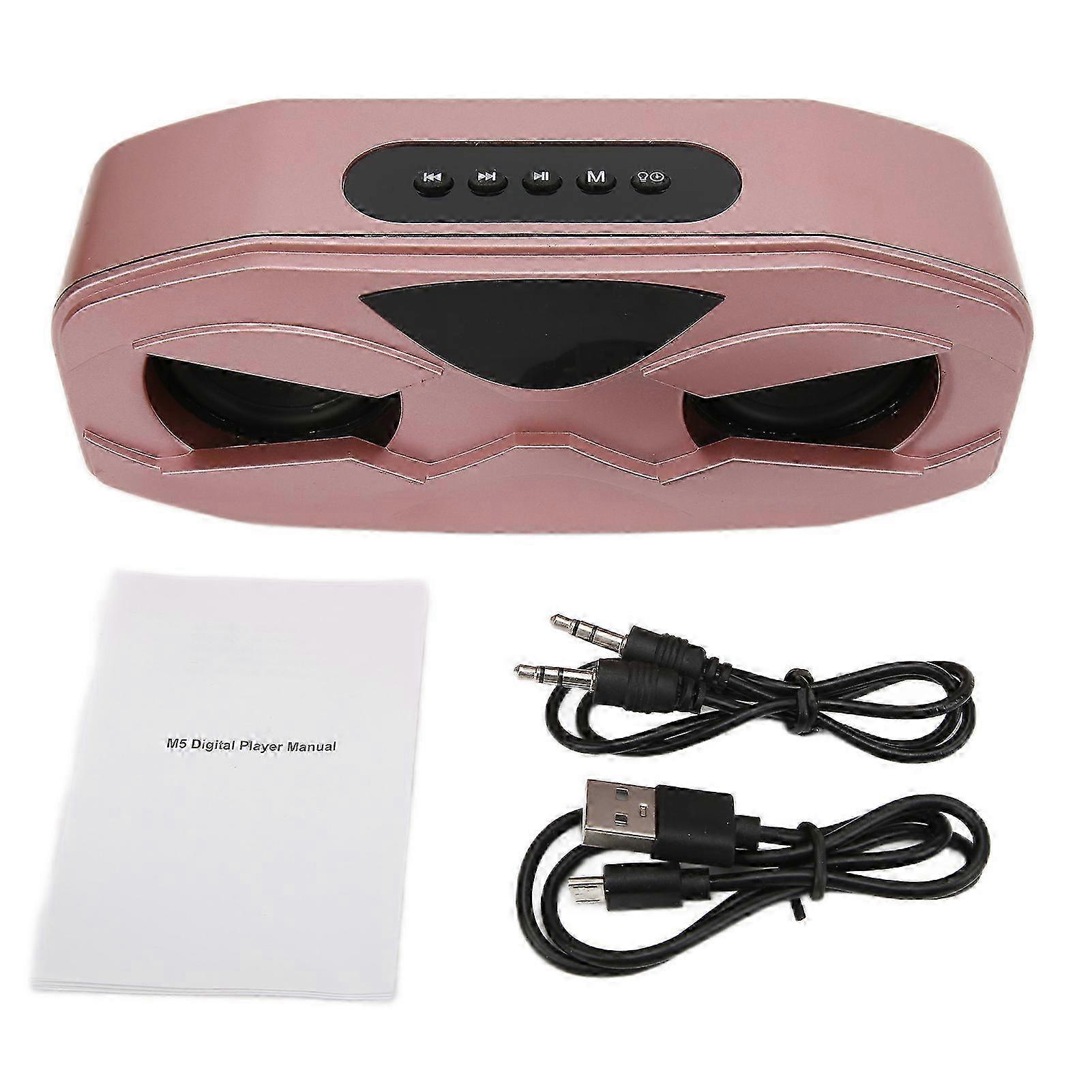 Compact Wireless Speaker with Built-In Microphone, Adjustable Clear Sound, Durable, LED Light (Rose Gold)
