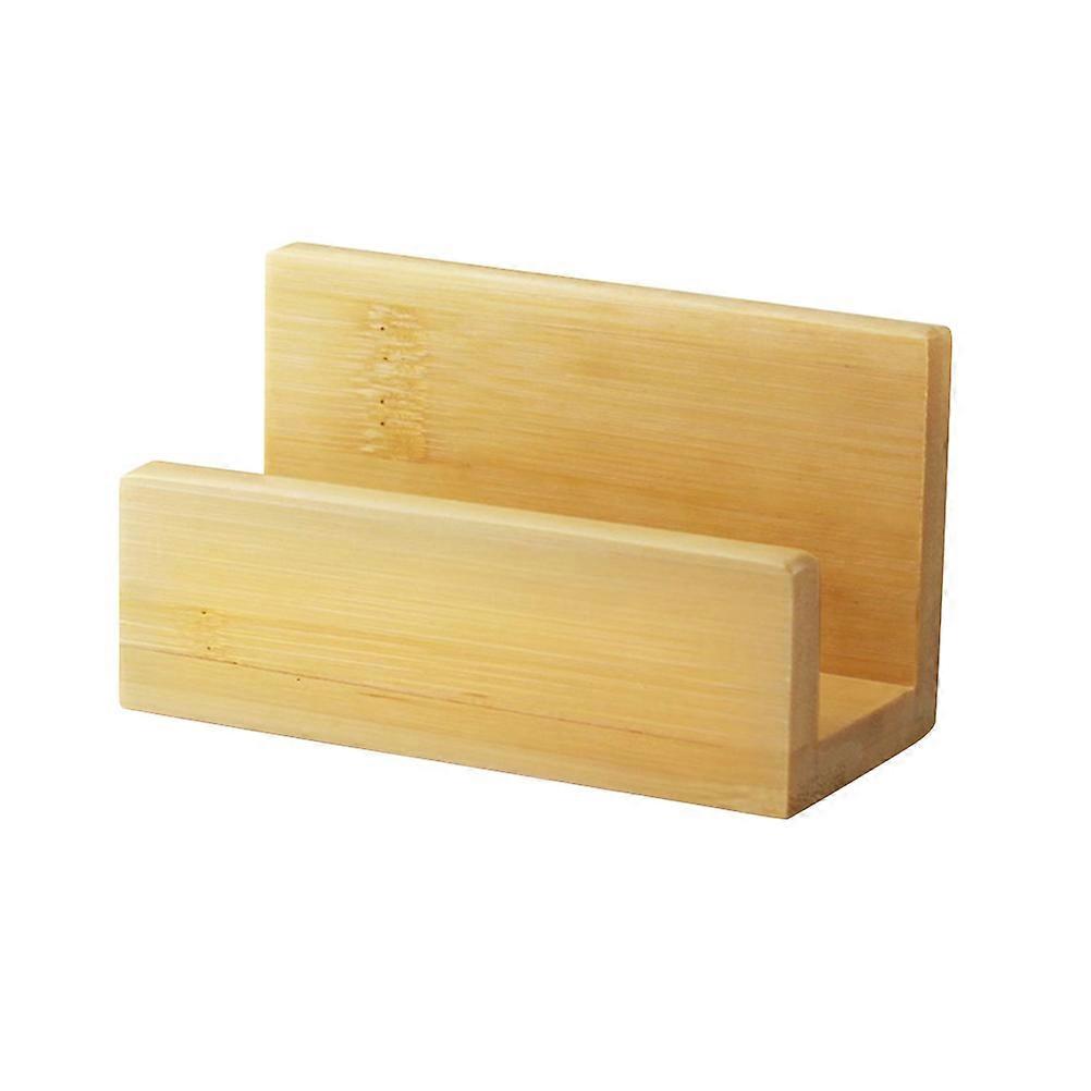 Stationery Storage Box Bamboo Desktop Organizer for Offices Card Storage Rectangular Shape 3.9×2.3×2.3in 1Pcs