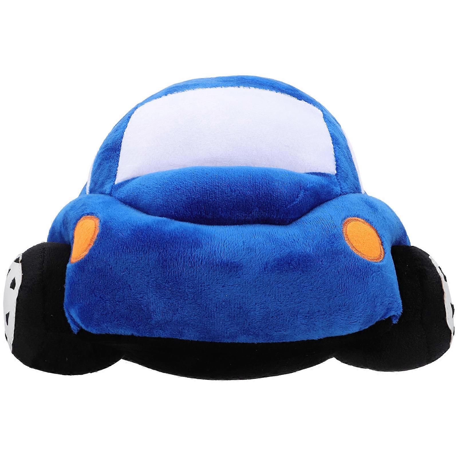 Blue Car Shaped Pillow Toy Made of Fabric for Decor with Cartoon Design and Gentle Touch 40cm