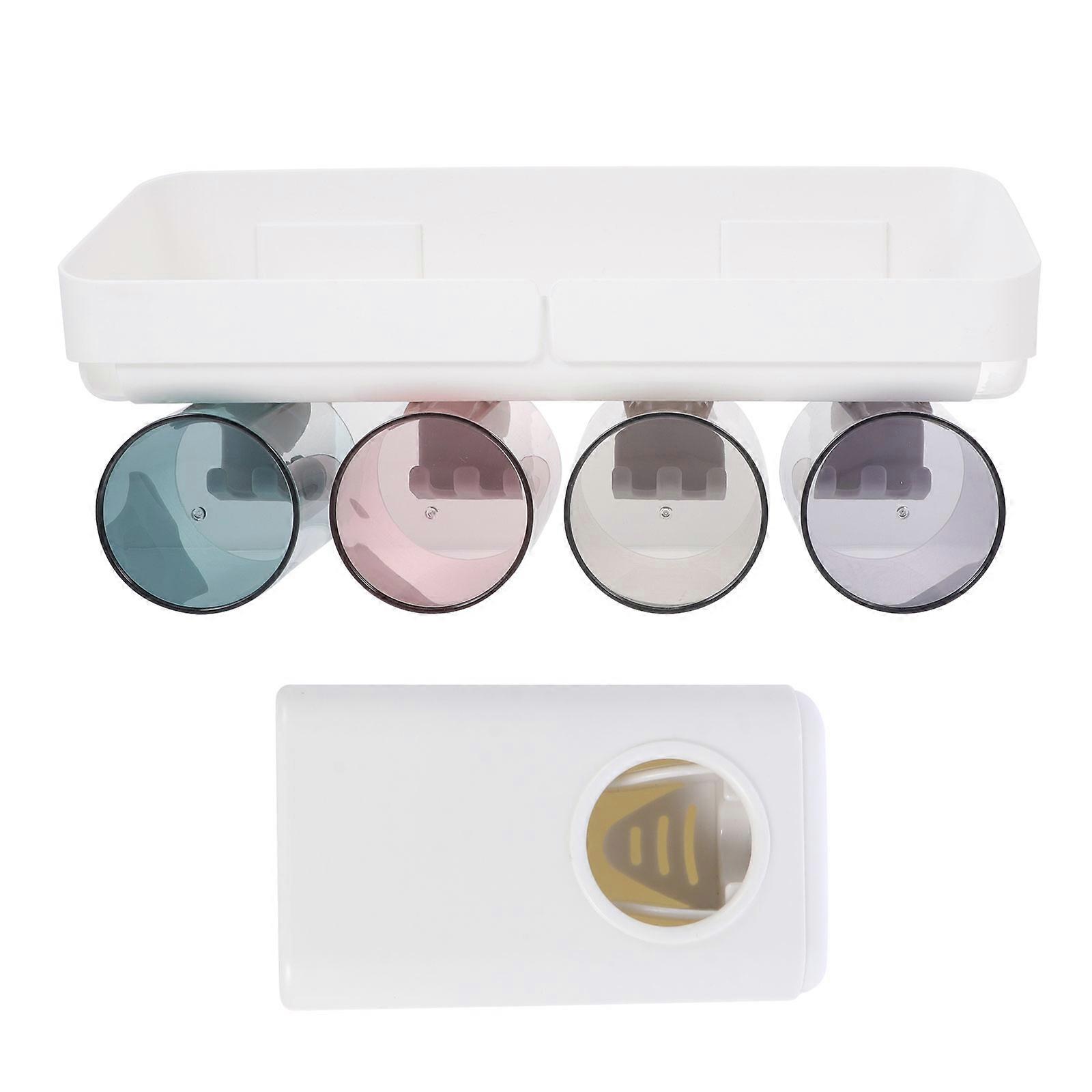 Bathroom Accessory Wall-Mounted Storage -Saving Design White Color Bacteria-Proof 1 Set