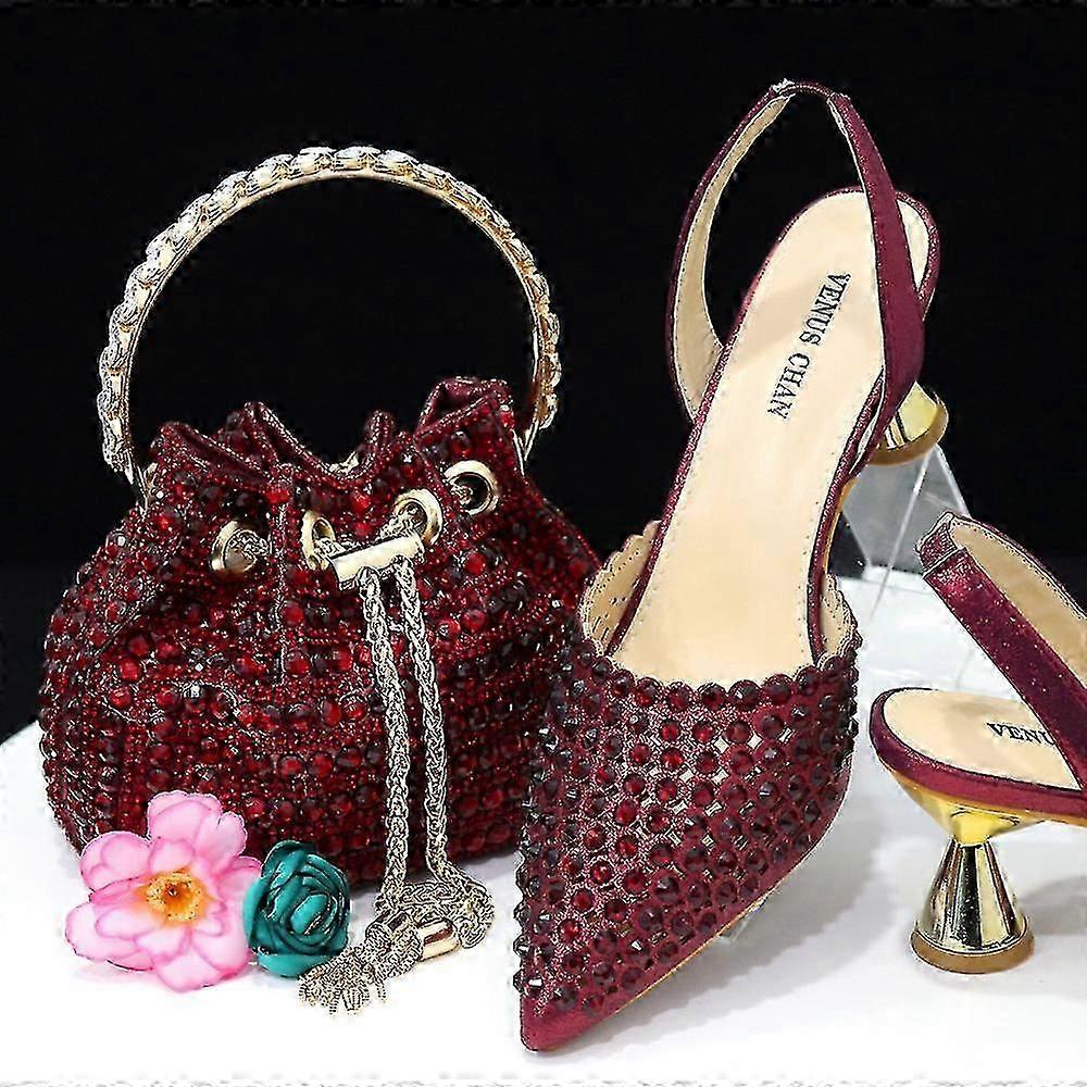 Italian Shoe And Bag Set In Attractive Matching Colours - High Shoes