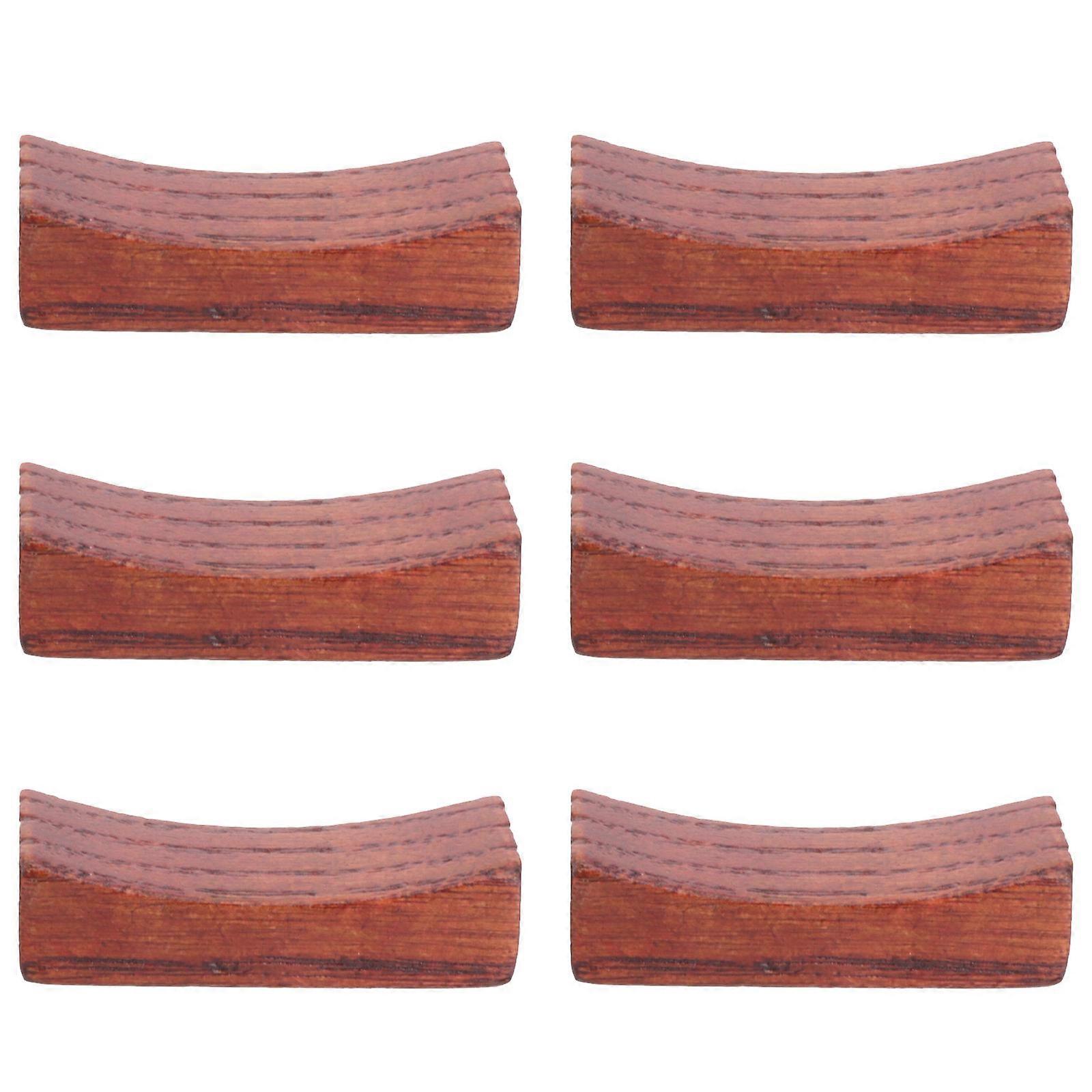 Chopstick Rest Stand Wooden Tableware Holder Pillow Shape Light Brown 4.60X1.60X1.60CM Avoid Direct Contact with Germs 6 Pcs
