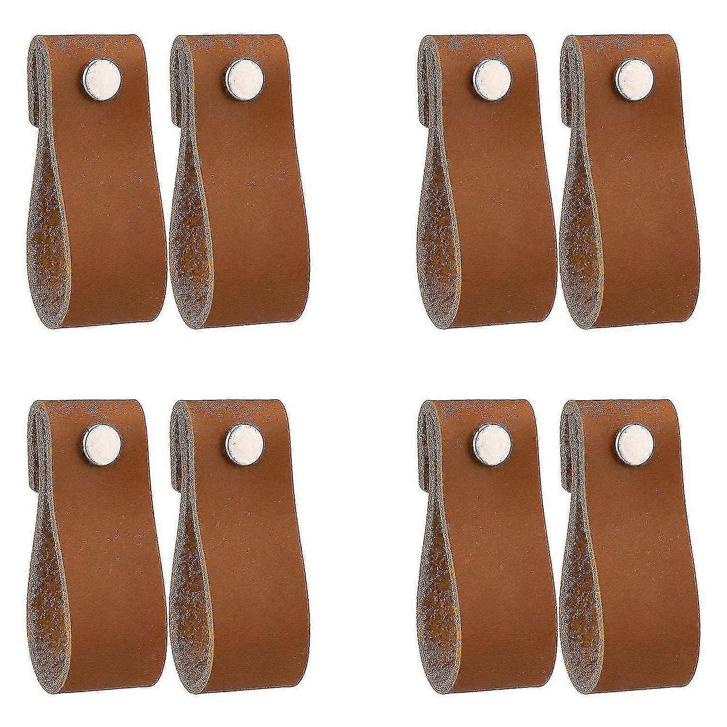 מגירת עור מושכת 8 יח 'ידיות שידת עור בעבודת יד ידיות עור טהור לדלתות ארון