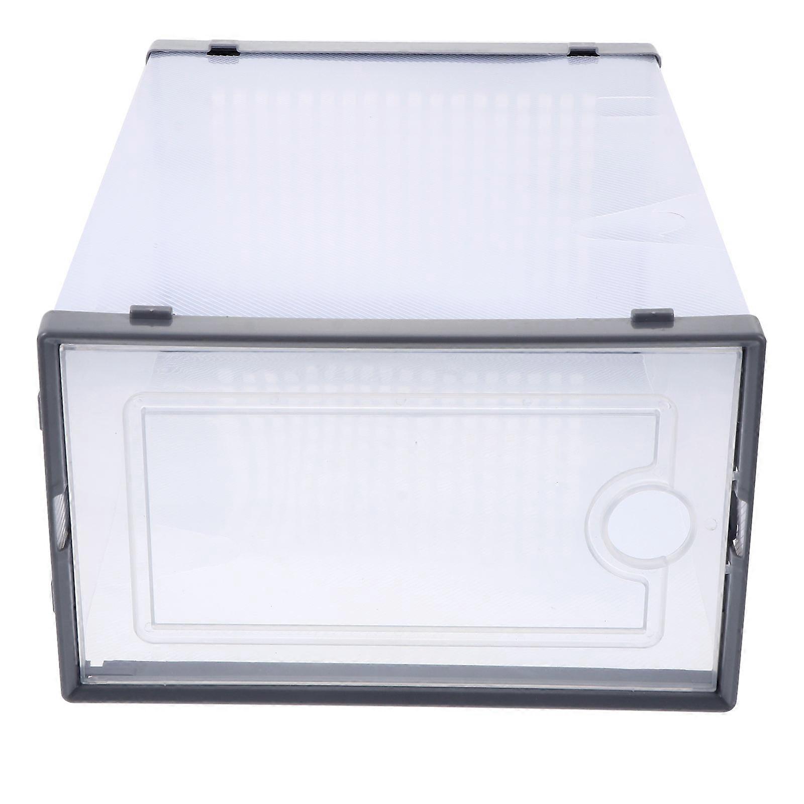 Stackable Transparent Plastic Shoe Storage Boxes Drawer Style Organizer for Closet & Entryway, Easy