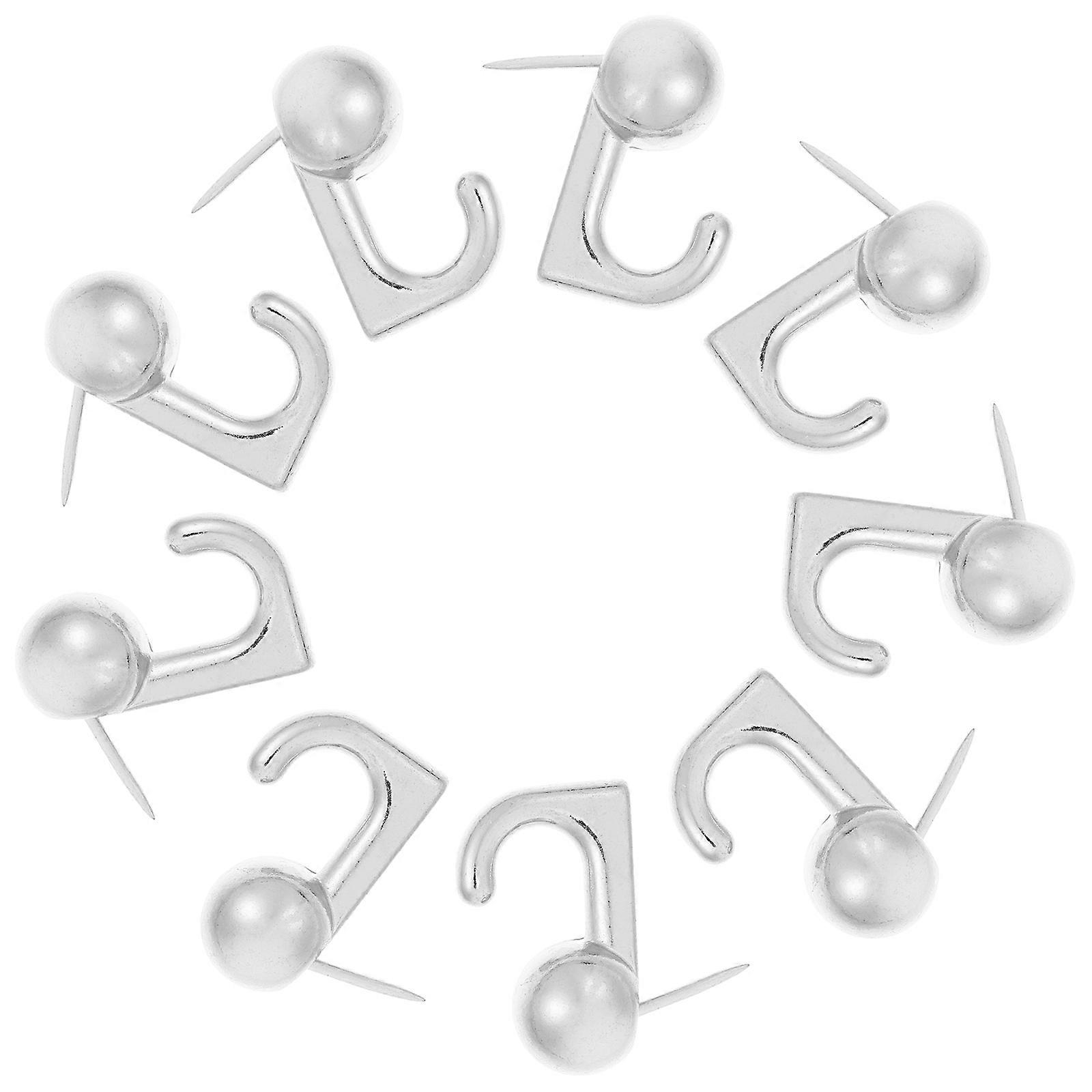 Thumb Tacks Hanging Hooks Zinc Alloy Silver .5x2.5cm For Chalkboard Use 20Pcs