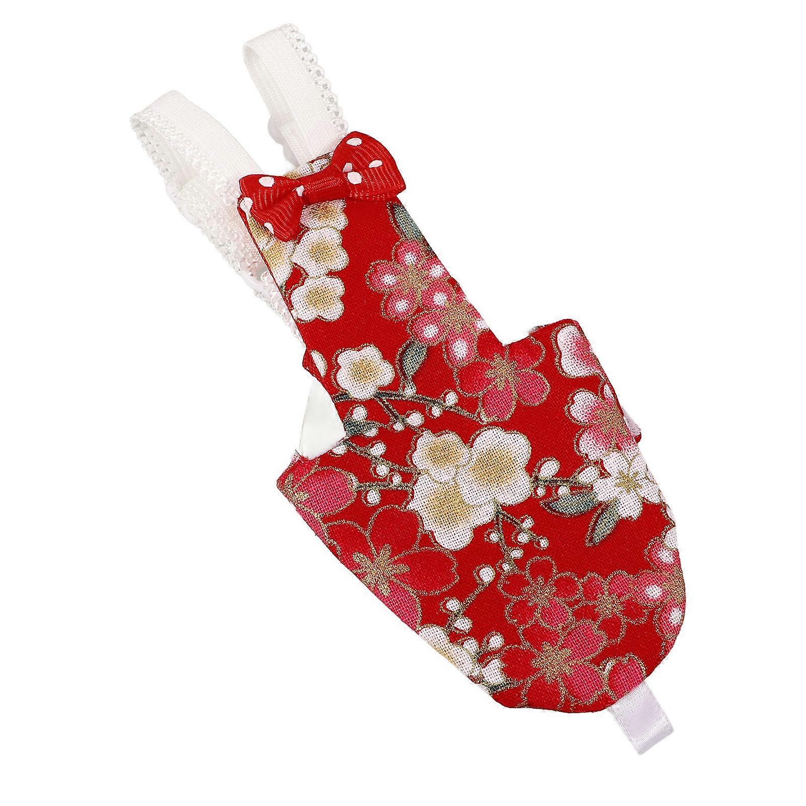 Bird Flight Suit Parrot Nappy Practical Design Red Sakura Pattern Cockatiels 1Pcs