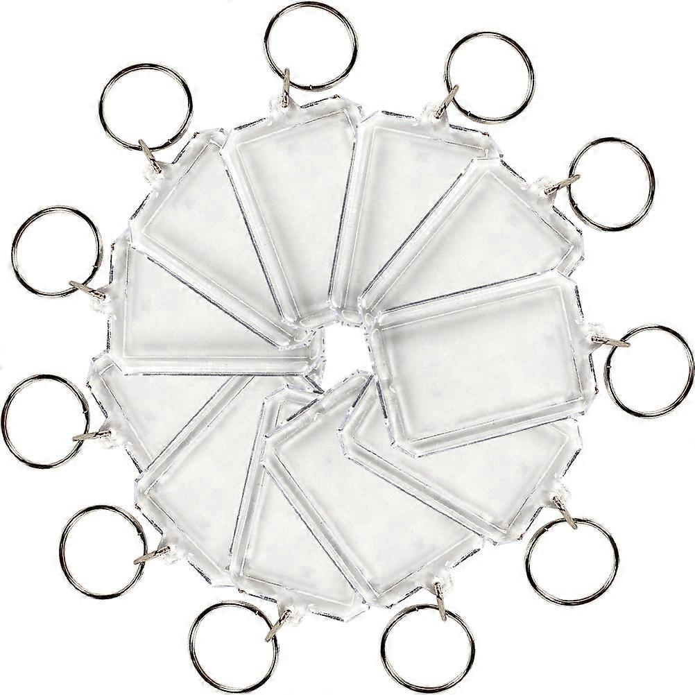 Transparent Keychain Diy Decoration Photo Insertion Octagonal Acrylic 40Pcs
