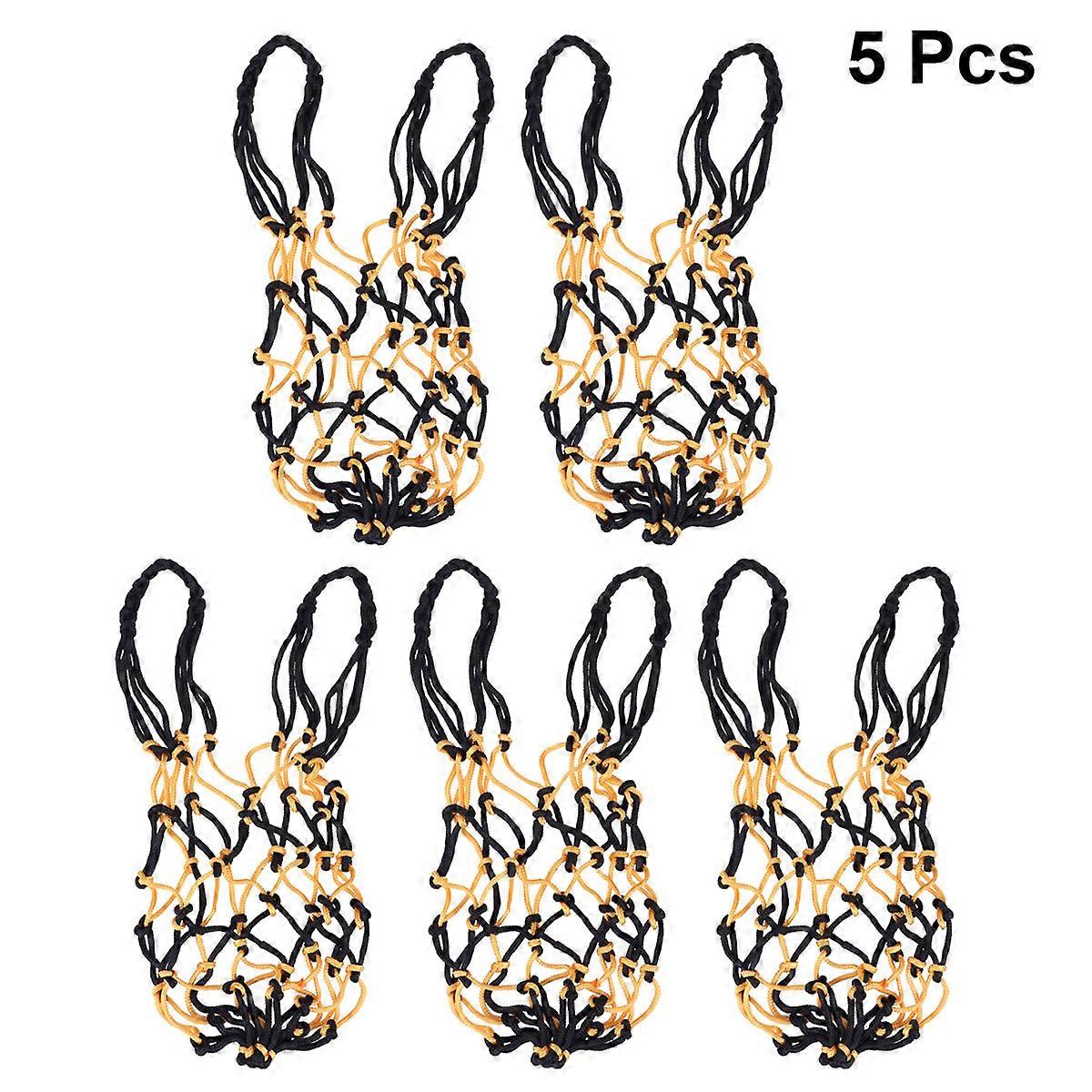 Drawstring Ball Mesh Net Bag for Basketball Carrier 5Pcs Heavy Duty Nylon