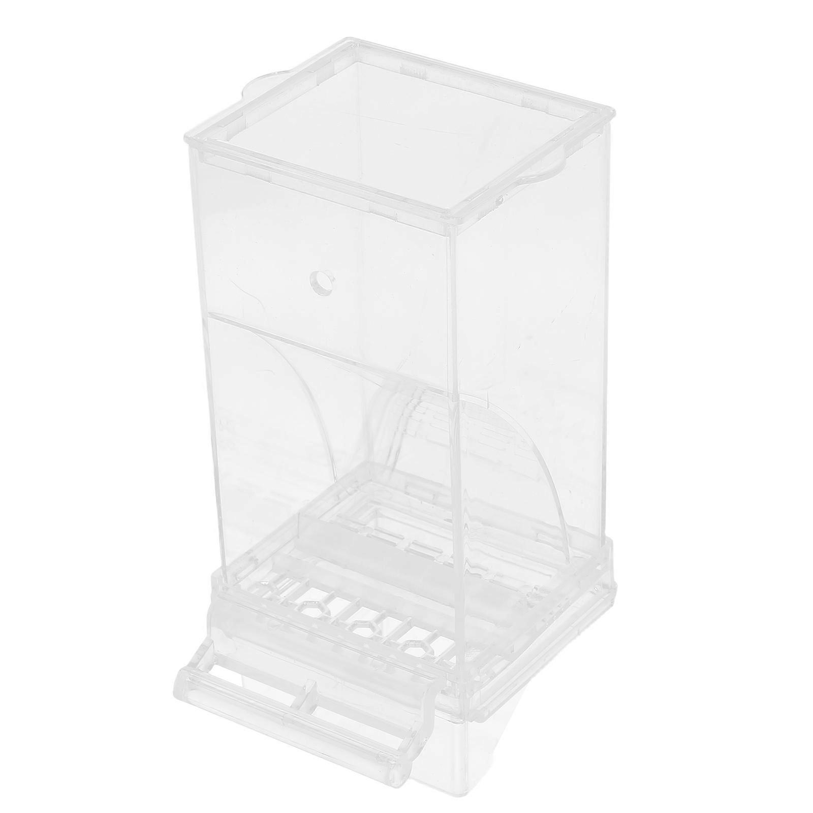 Mess Free Feeder For Parrots Simple Design Square Shape Transparent Color Spillproof Automatic Feeding 1Pcs