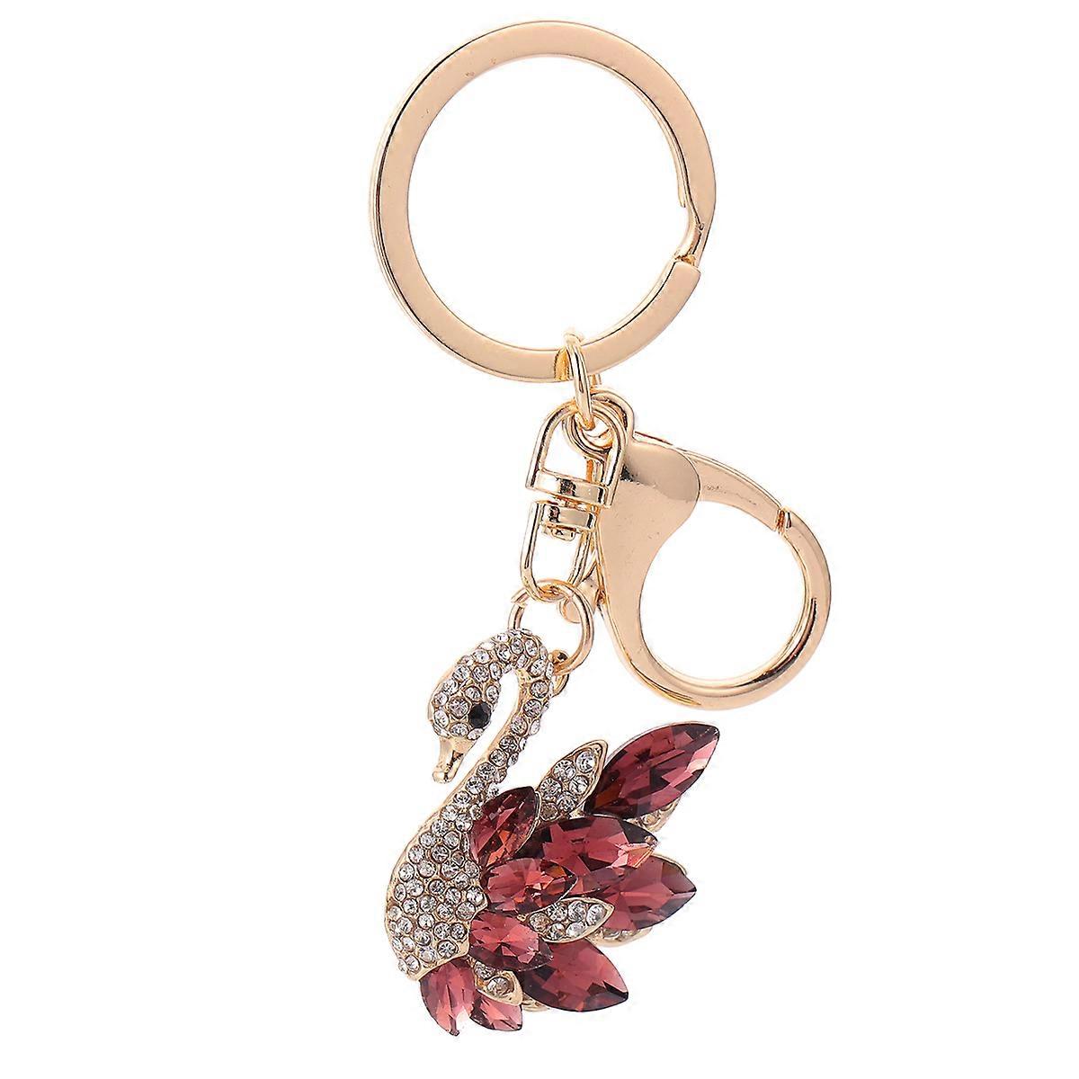 Chic Swan Key Ring Pendant with Rhinestone Bag Hanging Ornament for Car Keys – Elegant Decoration for Friends and Girlfriends, Unique Design