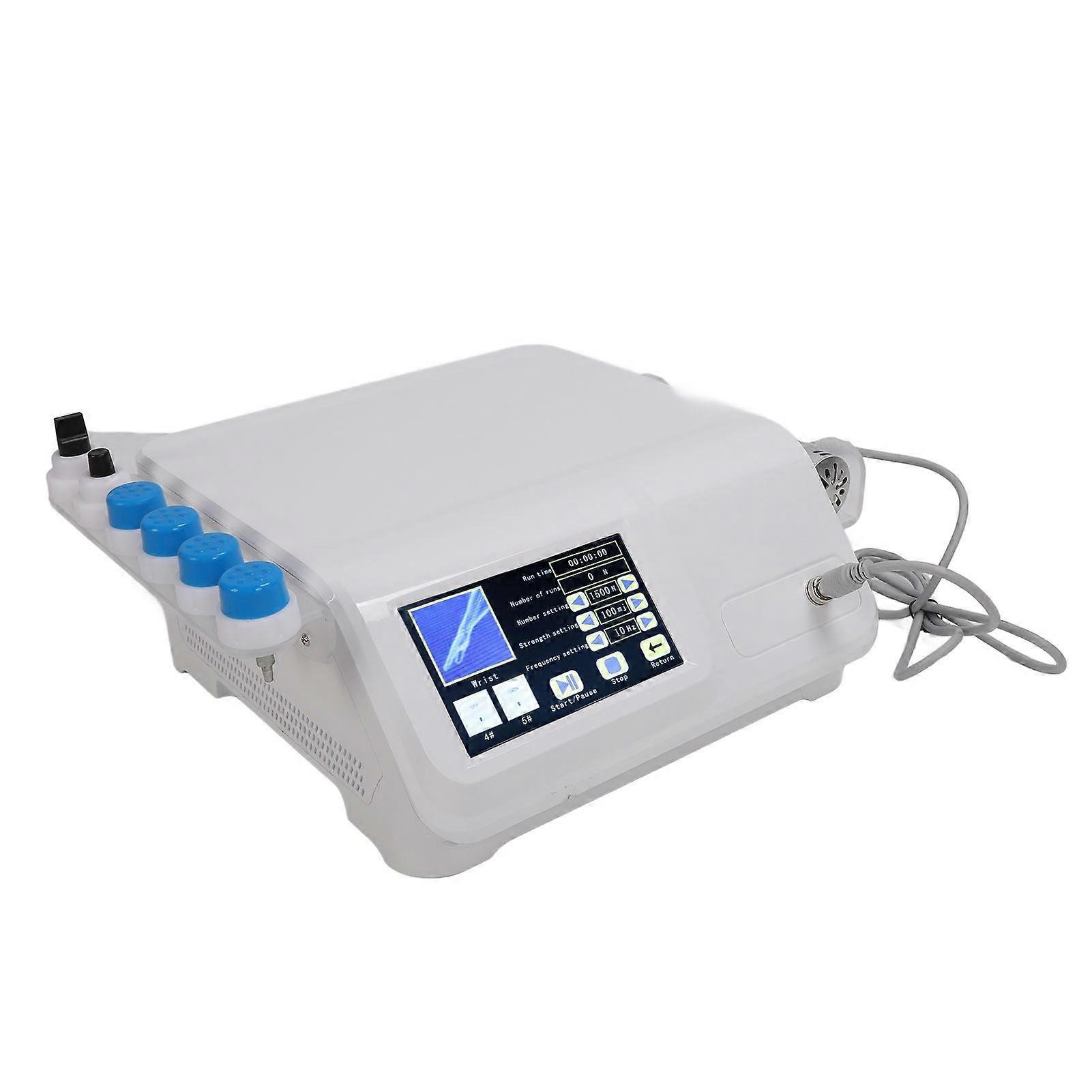 Extracorporeal Shockwave Massage Machine 6 Heads 18 Frequency Promote Healing Deep Tissue Massager with Silver Handle 110‑