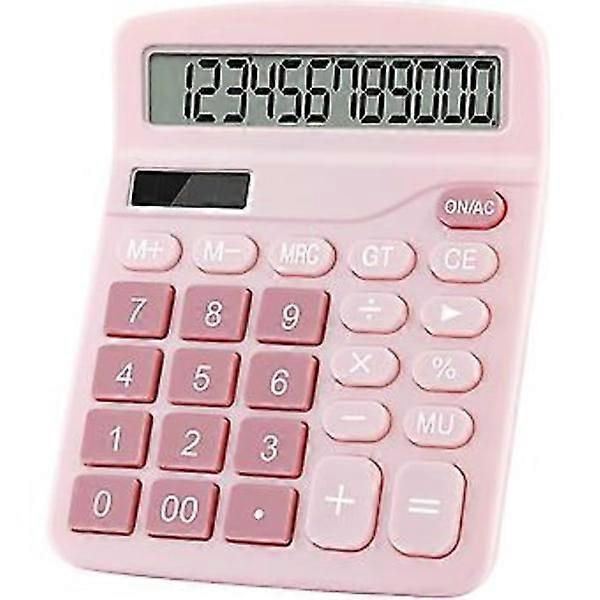 Double power basic desktop calculator (pink).