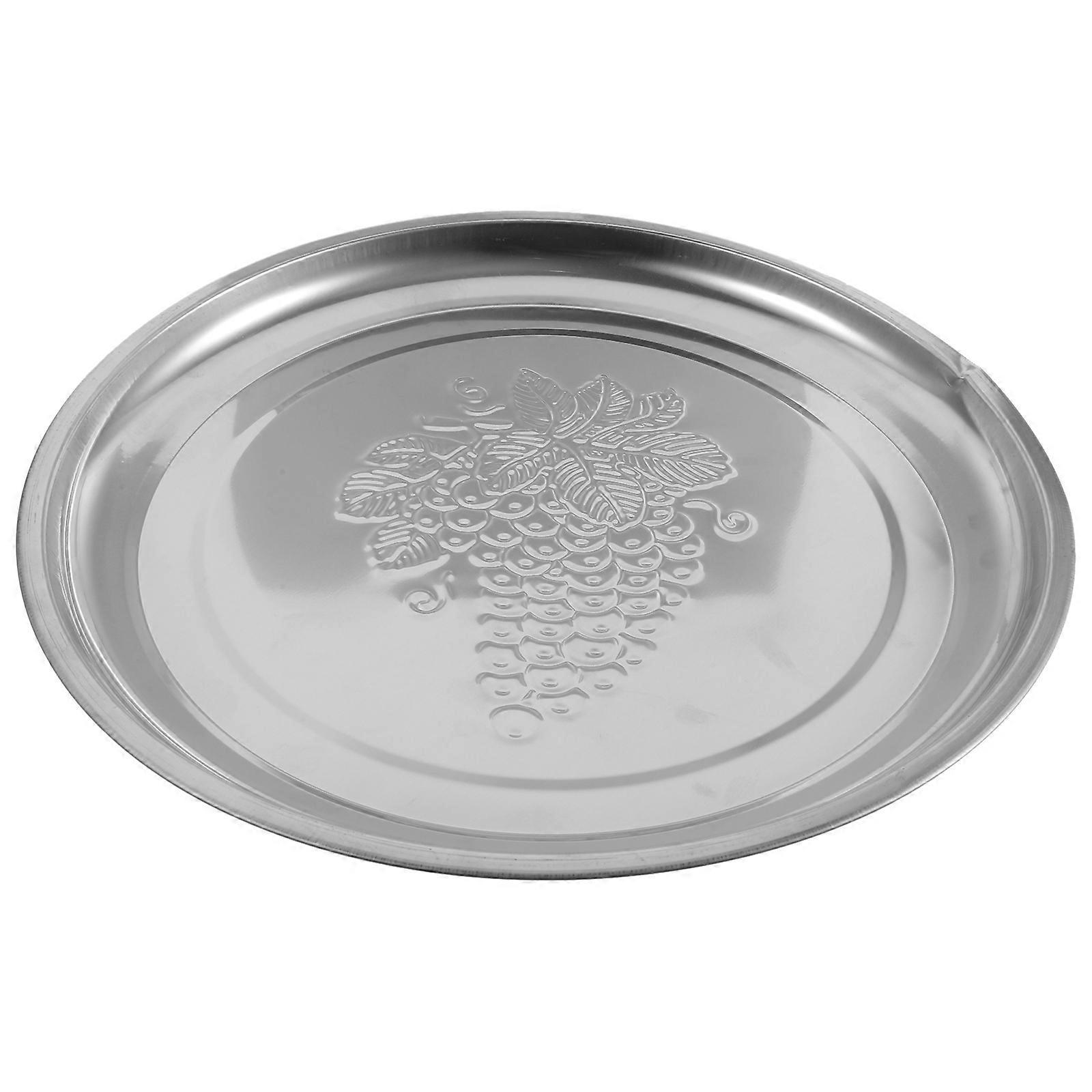 Silver Trays Serving Meat Platter Fashionable and Simple Home Use 1Pack