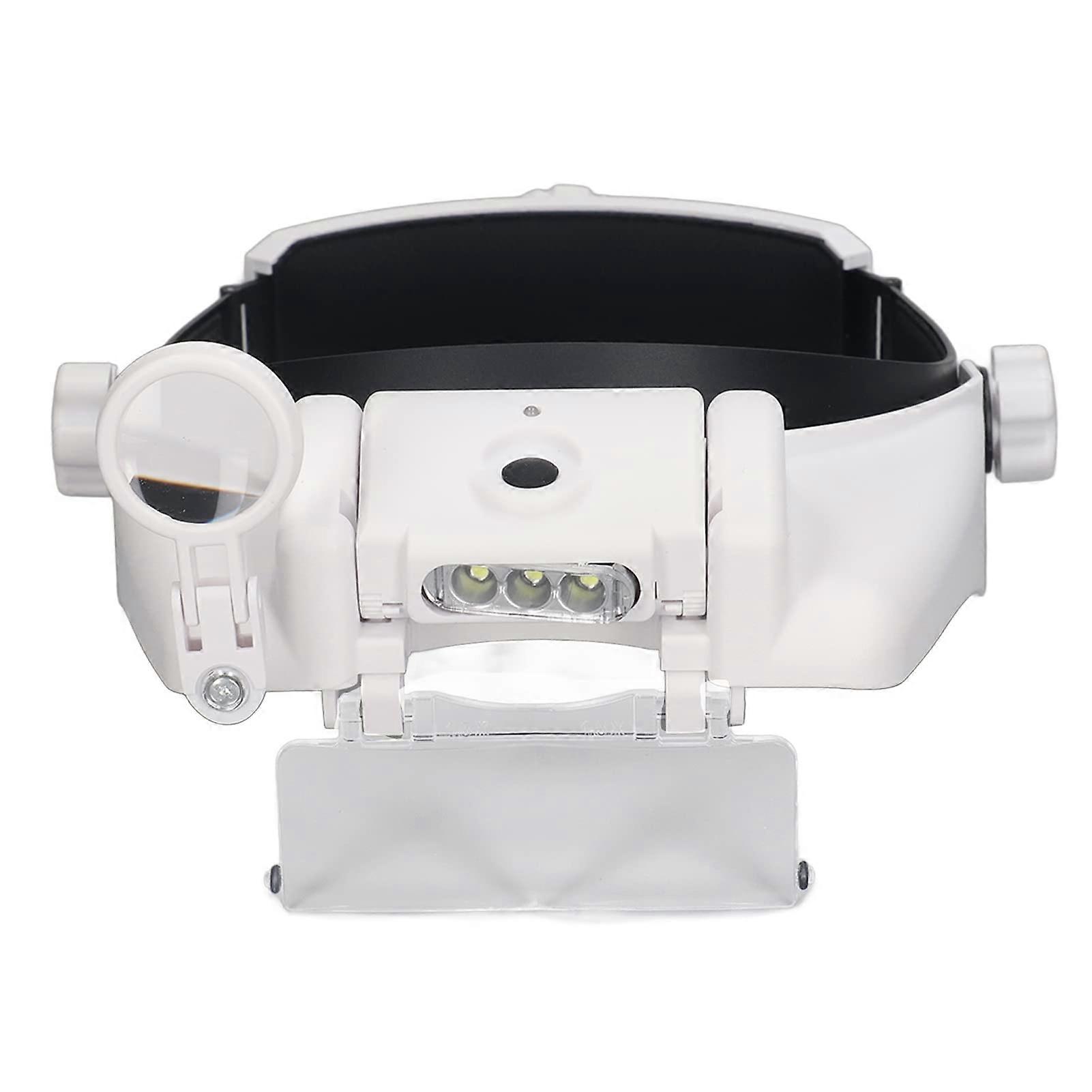 Head Mount Magnifier with LED Light, Rechargeable Headband Magnifier, Hands Magnifier for Crafts,