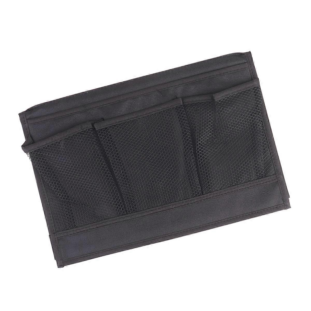 Bedside Storage Bag for Phone Books and More in Black Made of Oxford Cloth with Mesh Large Capacity for Home Use 12.5x7.8 Inches