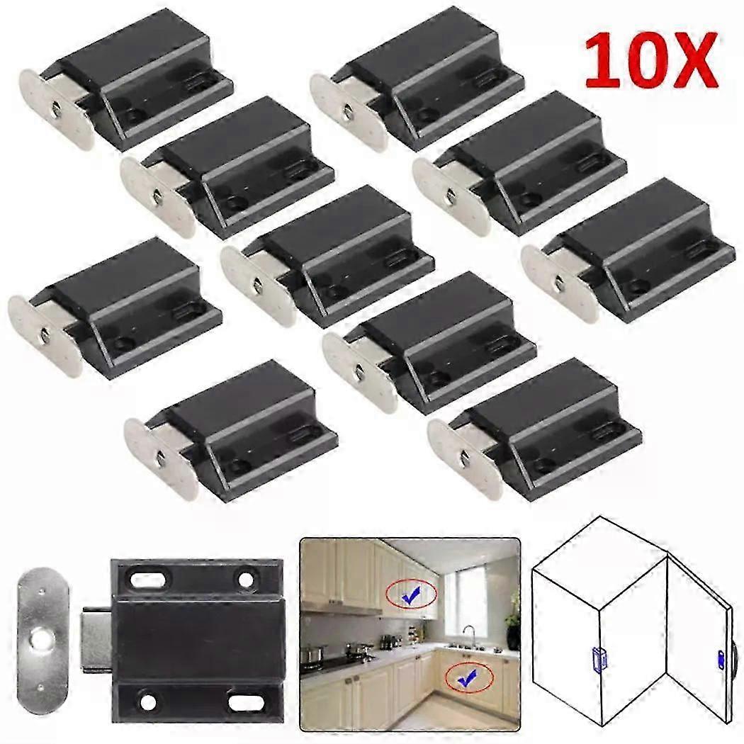 10PCS Push Open Touch Release Cabinet/Cupboard Door Catch Latch Hinge Magnetic Cabinet Hardware Countertops Building Home