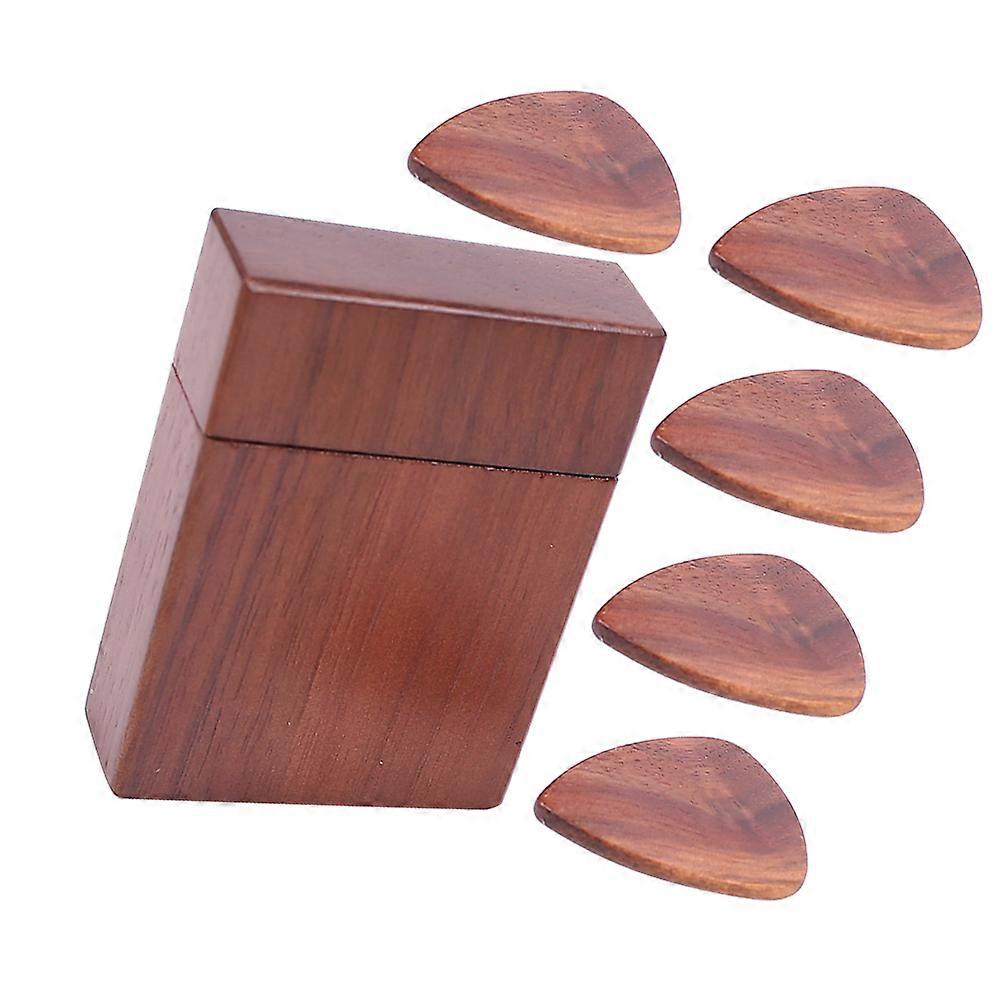 Guitar Pick Display Walnut Wood Storage Box Elegant Design For Musical Practice Performance Musicians 2.7×2×0.7in Display 1Set