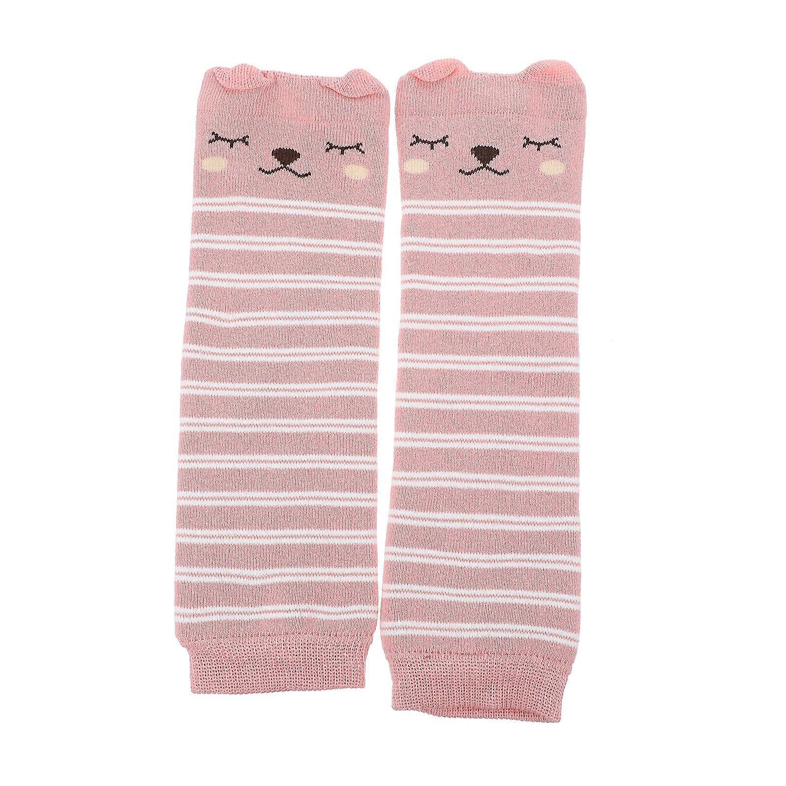 רפידות ברכיים להגנה על מרפק התינוק מונע החלקה בצורת צינור ארוך מסורק כותנה ורוד 1 זוג