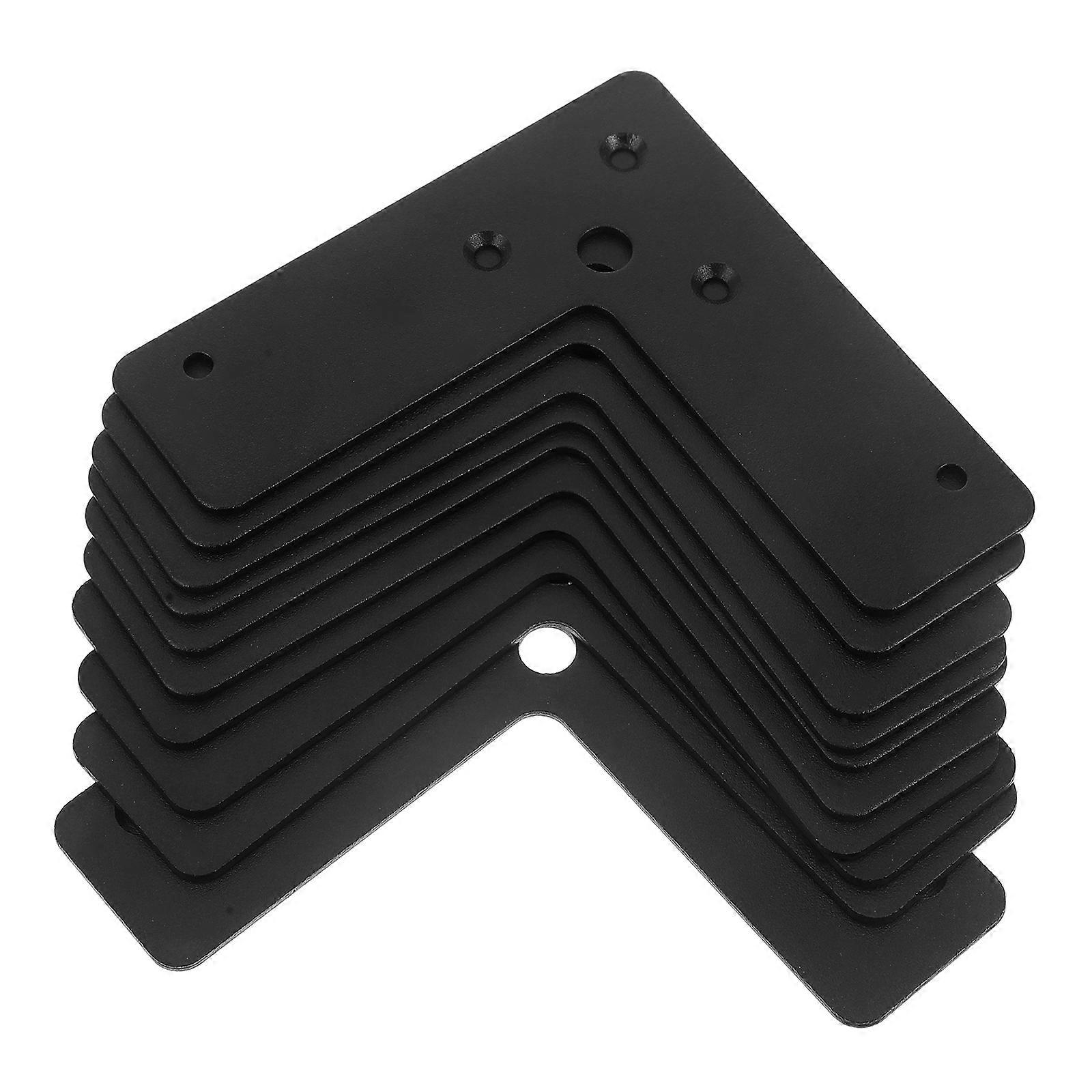 Black Iron Mending Brackets for Furniture Repair with 10pcs Corner Support Brackets 0.5x2.5 Inches