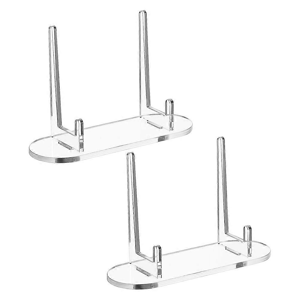 Transparent Acrylic Display Stand for Small Plates Cupcakes and Pictures Compact Design 2pcs