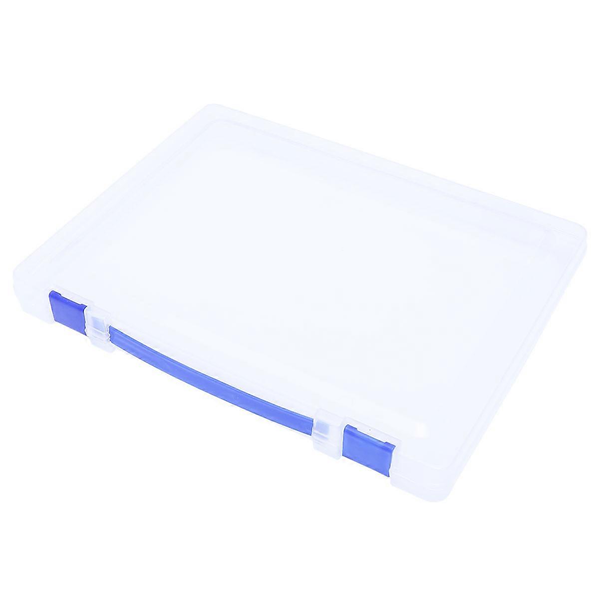 Plastic Document Box with Blue Buckle for Office Use and Craft Room 1Set