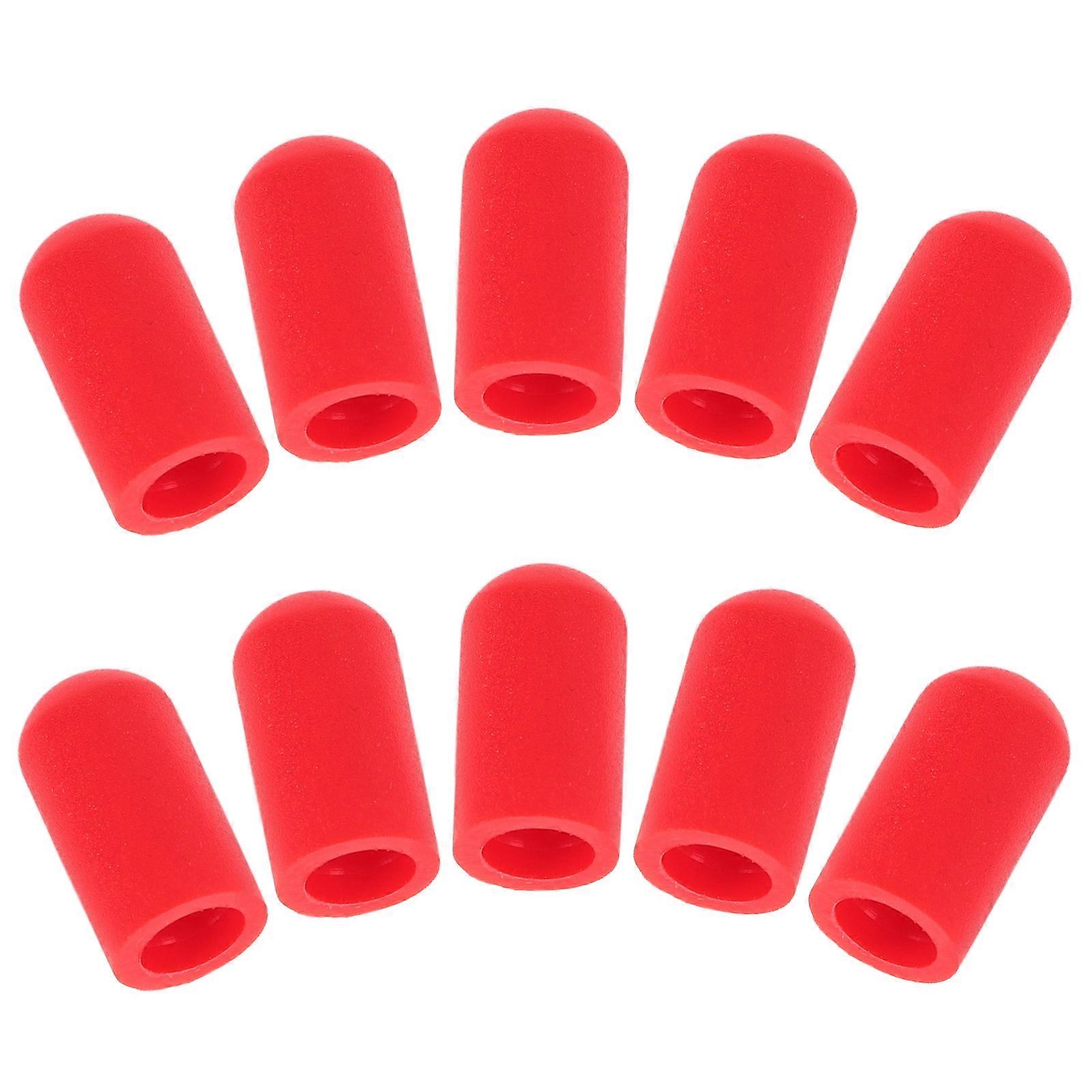 Red Silicone Drumstick Tips 10pcs Replacement Mute Covers for Quiet Practice, Universal Fit for All Drumsticks, Durable Accessory for Various