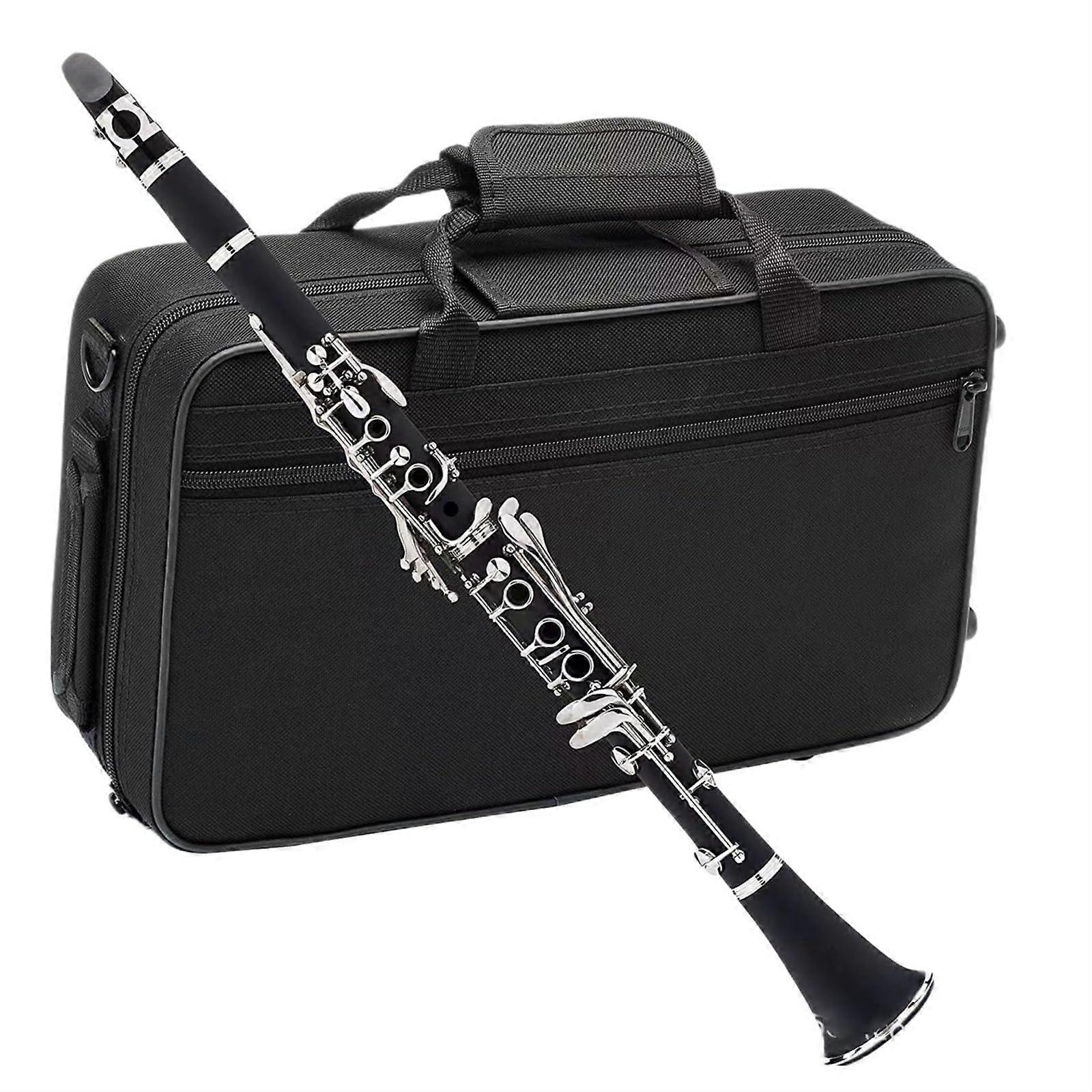 B Flat Clarinet for Beginners with Nickel Plated Keys, Durable Bakelite Body, Smooth Key Action