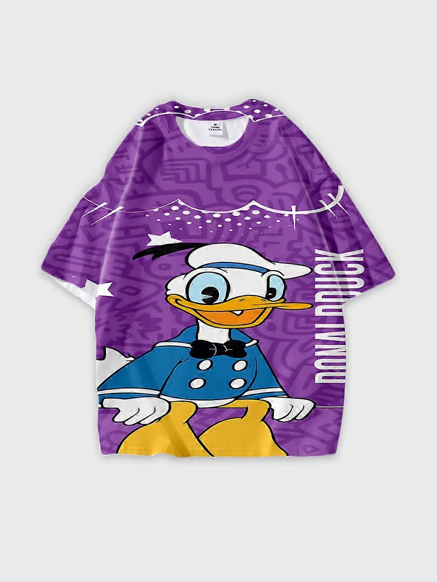 T-shirt round neck Cartoon Pattern loose short sleeve D962