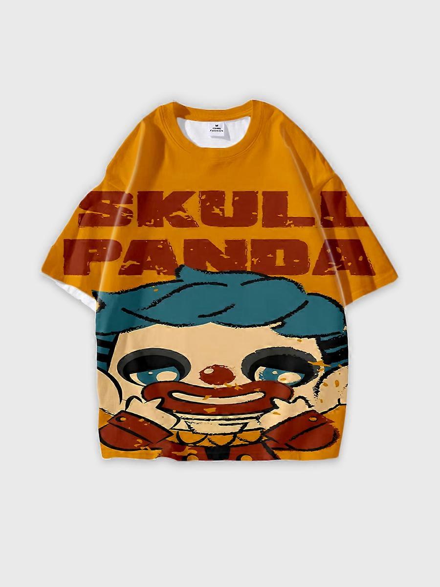 T-shirt round neck Pattern loose short sleeve B1613