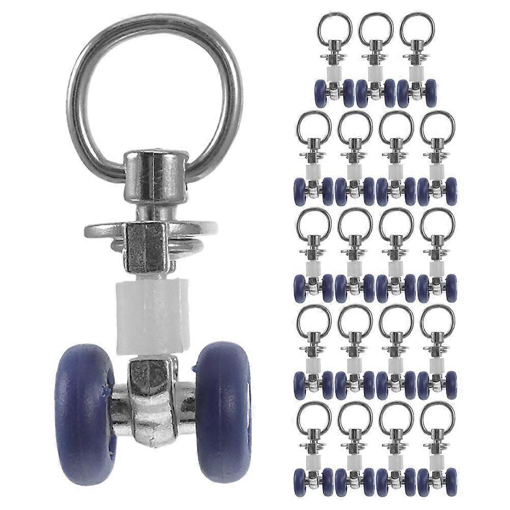 20pcs Curtain Track Roller Hooks Curtain Rail Ceiling Gliders Set Dual Wheel Roller Carriers For Ceiling Mounted Curtain Track With Hooks For Curtain