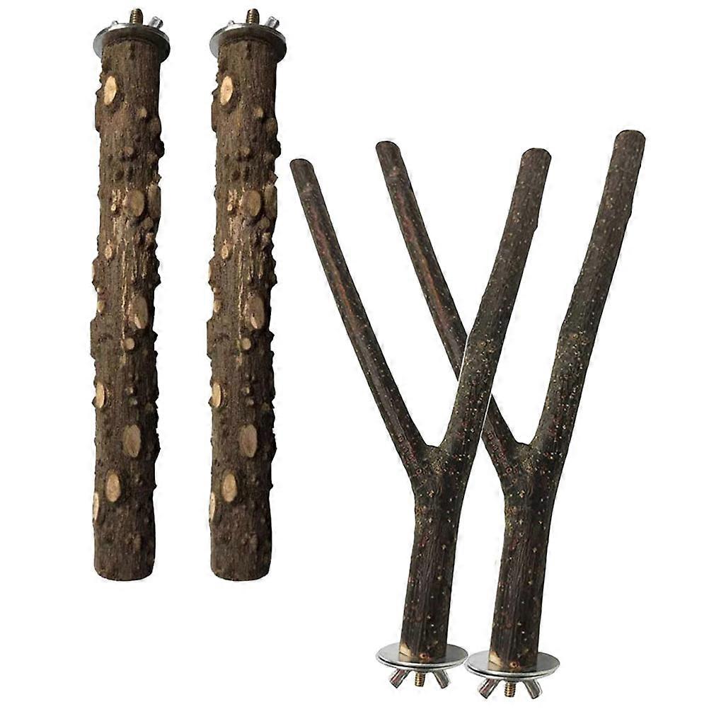 Parrot Perch Toy Parrot Stand Rod Coffee 20X2.5CM Chewing Satisfaction 4Pcs