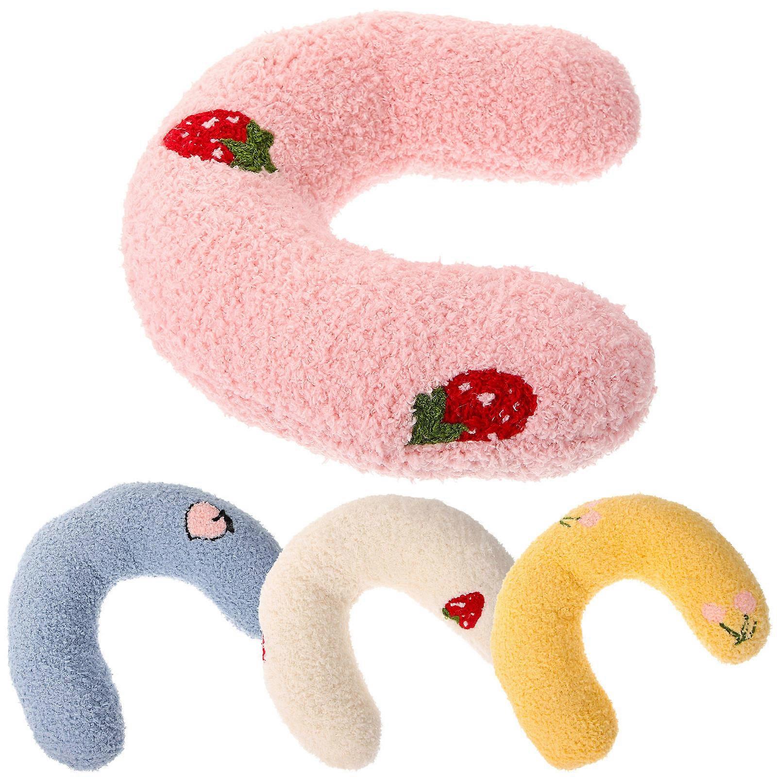 Cat Bed Pillow Cervical Support Polyester Blue 4Pcs