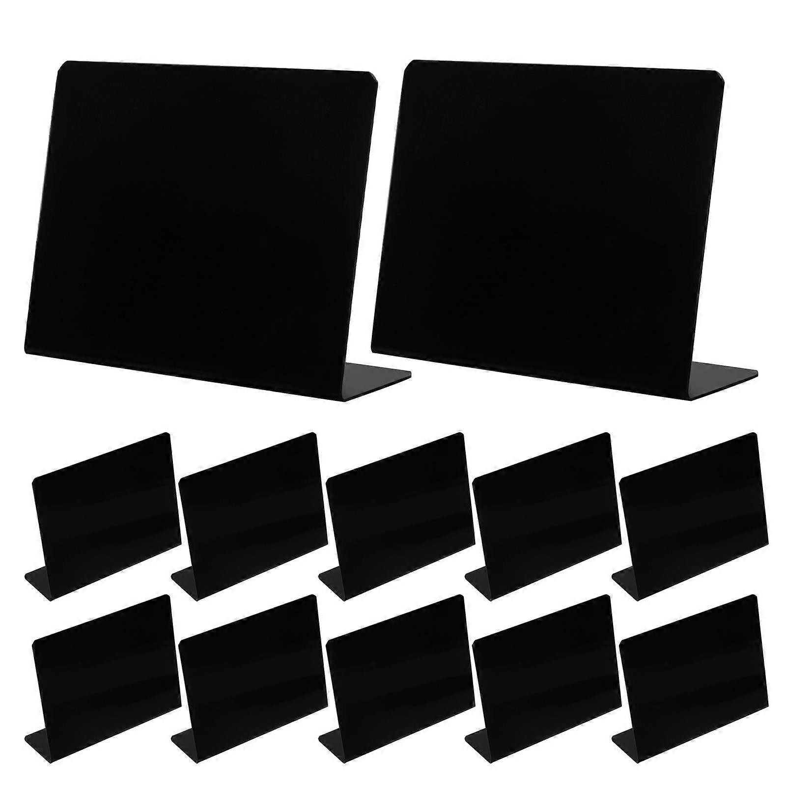 Mini Chalkboard Signs for Table Numbers and Notes Erasable PVC Black Message Boards Suitable for Writing 12 Pieces