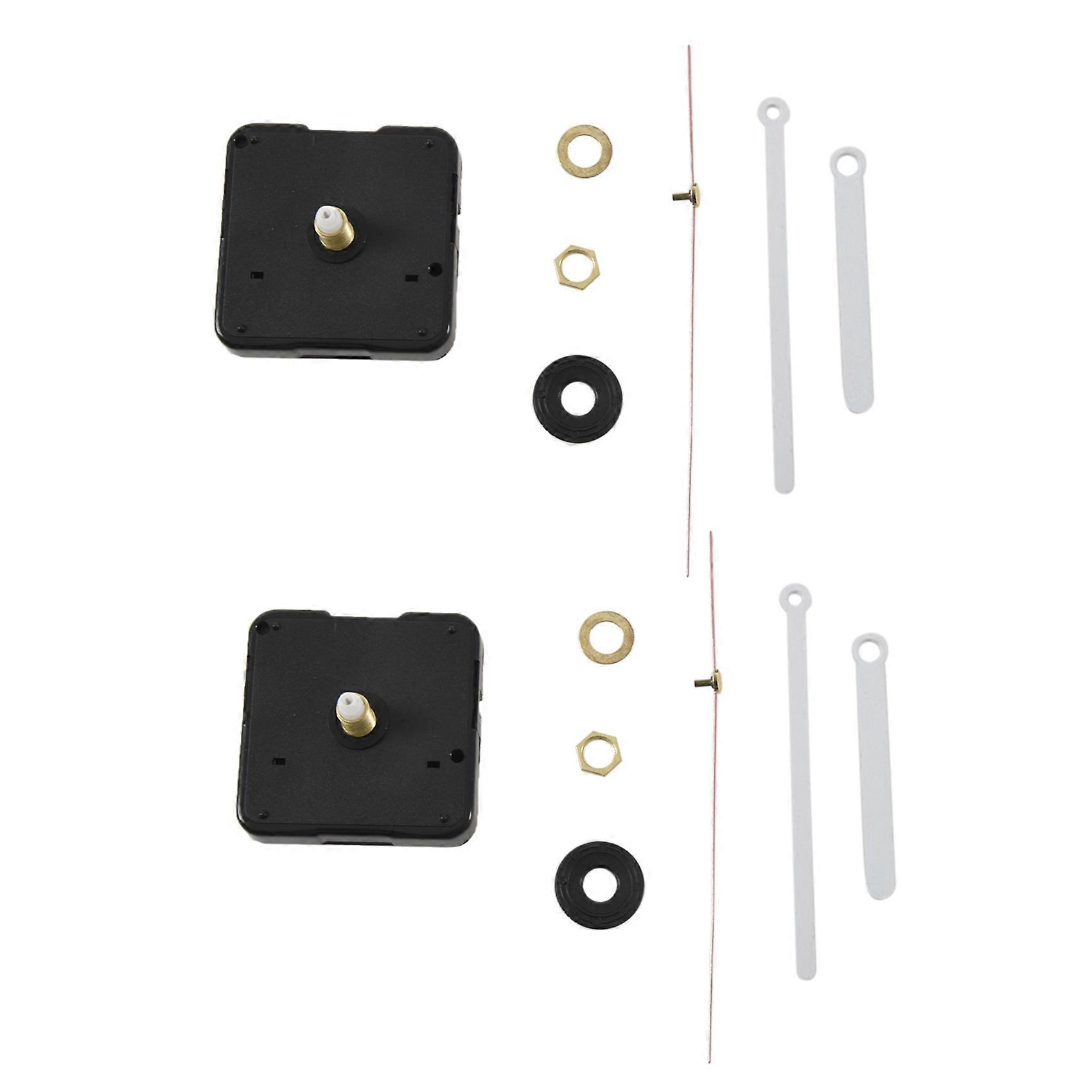 2X Clock Movement Mechanism with White Hour Minute Red Second Hand DIY Tools Kit
