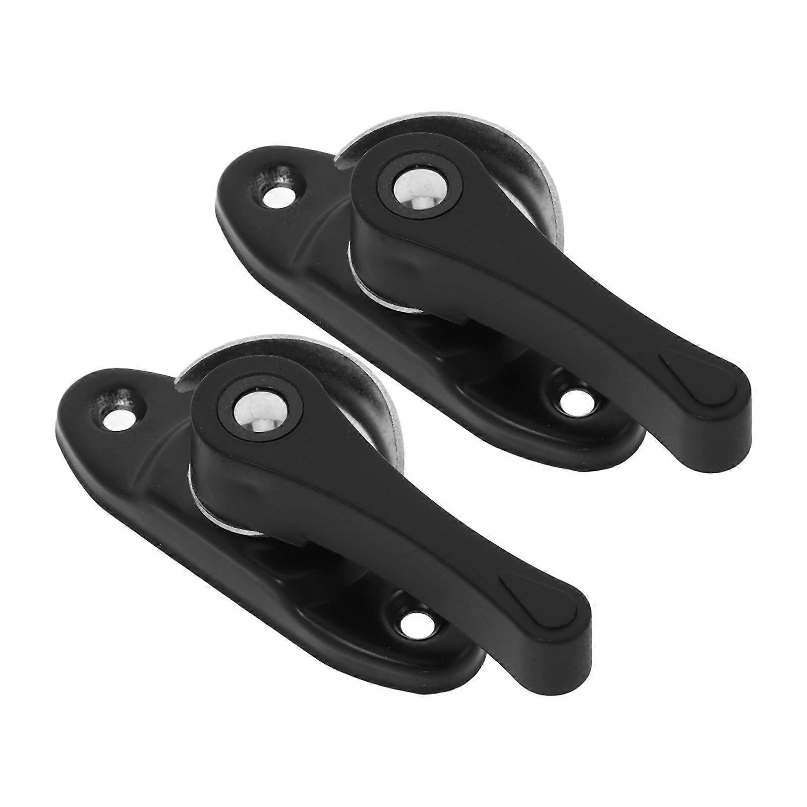 2 Sets Practical Window Sash Lock for Home Security with PVC Material Black Color